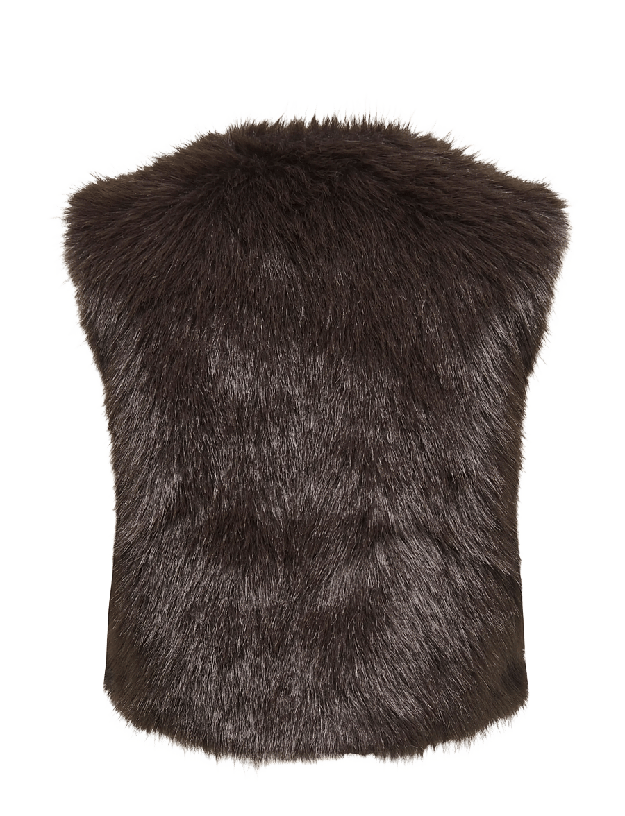 JDY - JDYORA FAUX FUR WAISTCOAT OTW QIQ NOOS - teddy-vestid - chocolate torte - 2