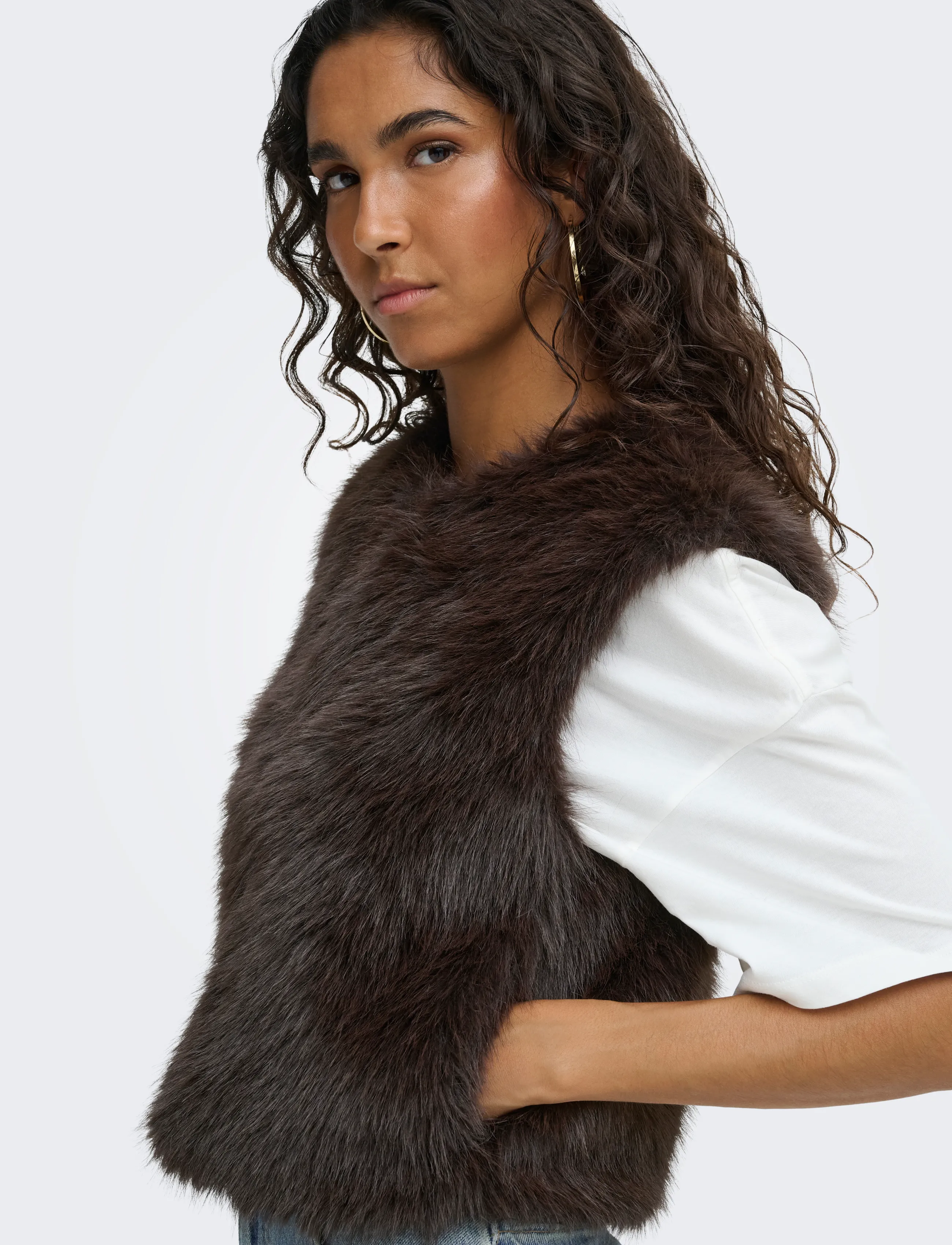 JDY - JDYORA FAUX FUR WAISTCOAT OTW QIQ NOOS - chocolate torte - 5