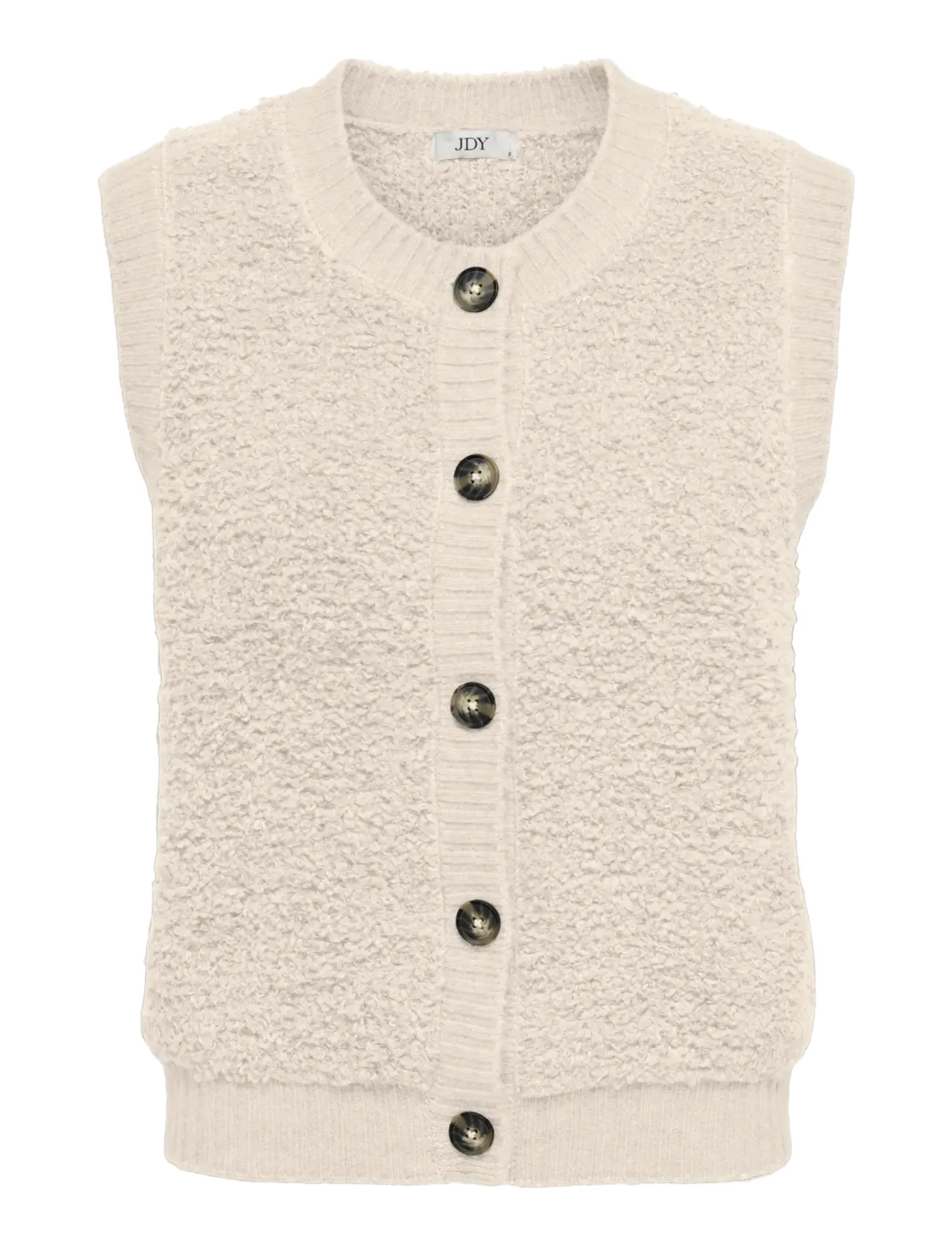 JDY JDYEIRA LIFE S/L ON BUTTON VEST KNT NOOS - Kläder - BIRCH / cream