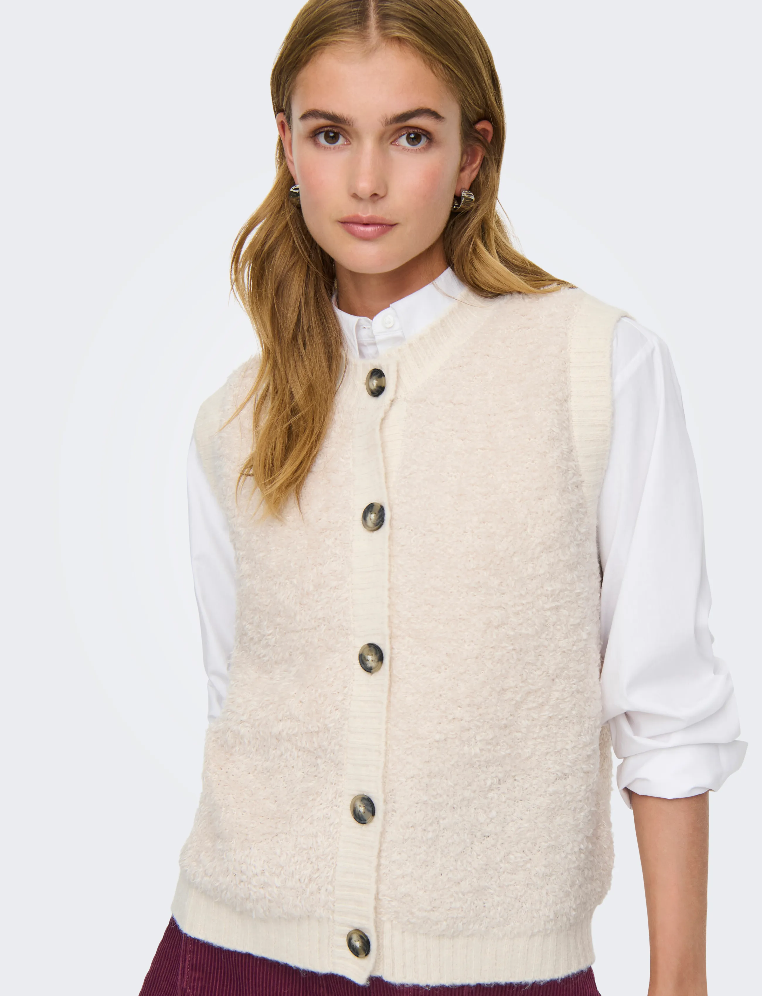 JDY - JDYEIRA LIFE S/L ON BUTTON VEST KNT NOOS - birch - 5