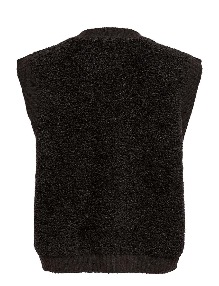 JDY - JDYEIRA LIFE S/L ON BUTTON VEST KNT NOOS - strikveste - chocolate torte - 2