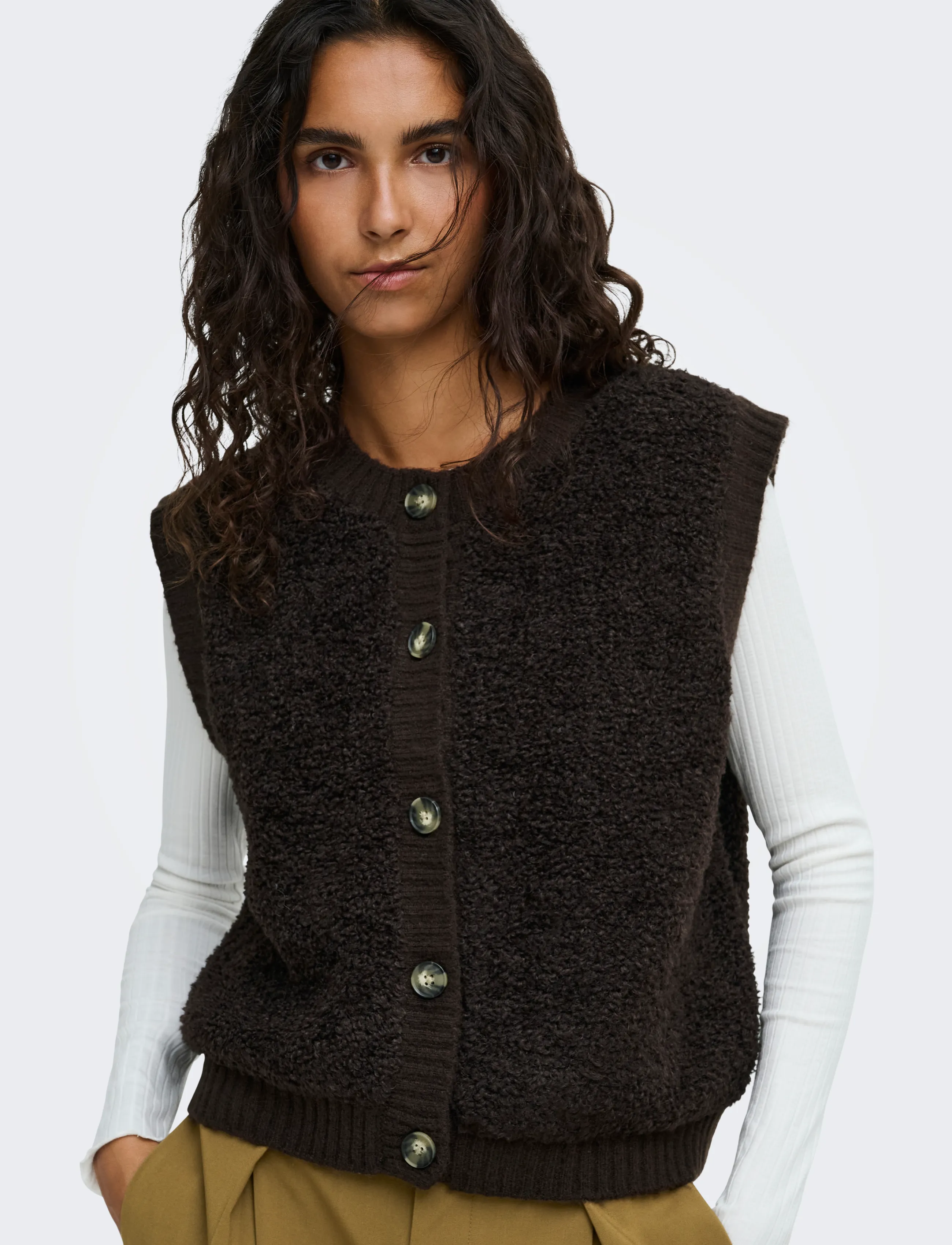 JDY Jdyeira Life S/L On Button Vest Knt Noos stickade västar dam – bild 6
