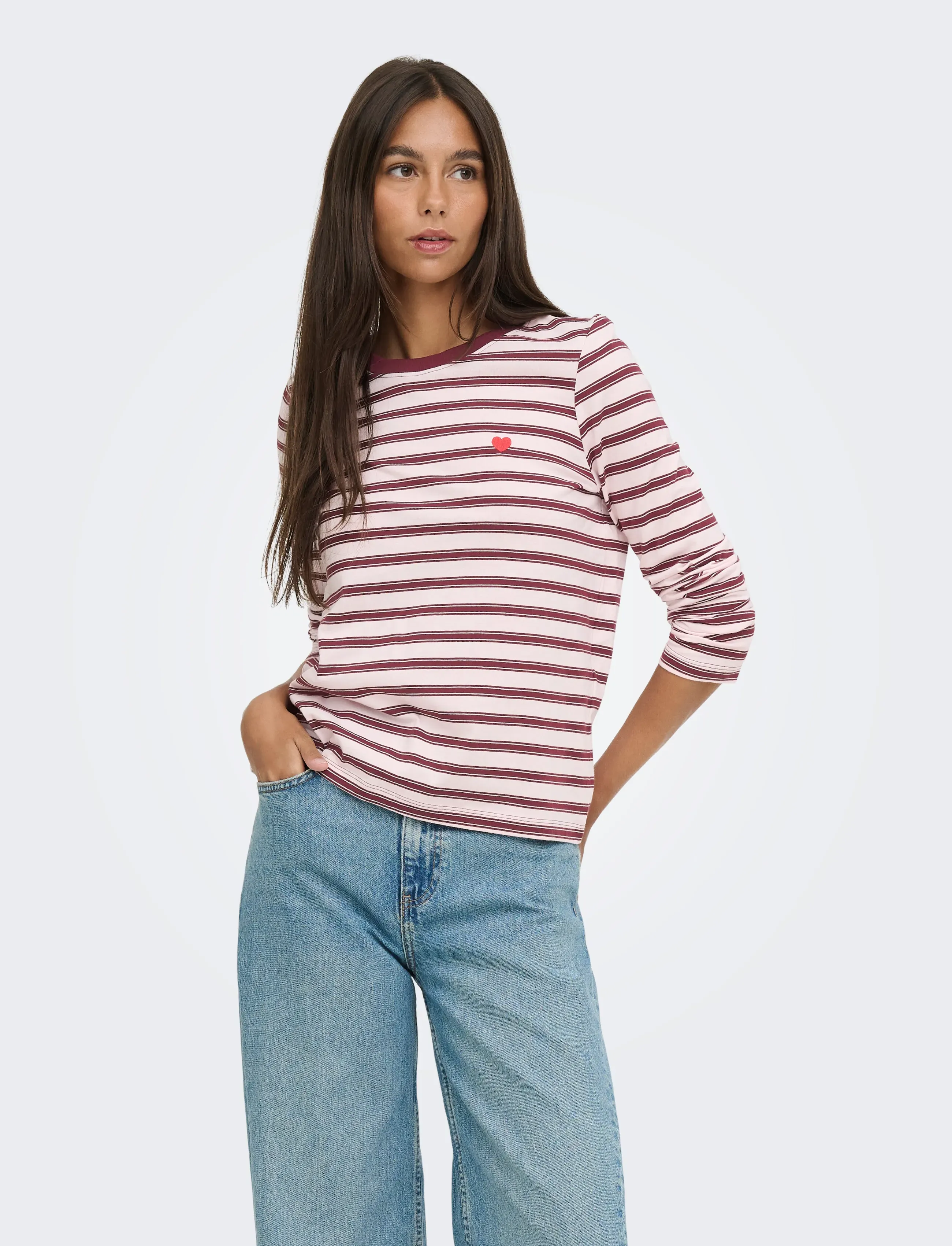 JDY JDYPISA L/S PRINT TOP JRS NOOS - JDY - CHALK PINK / pink/rose