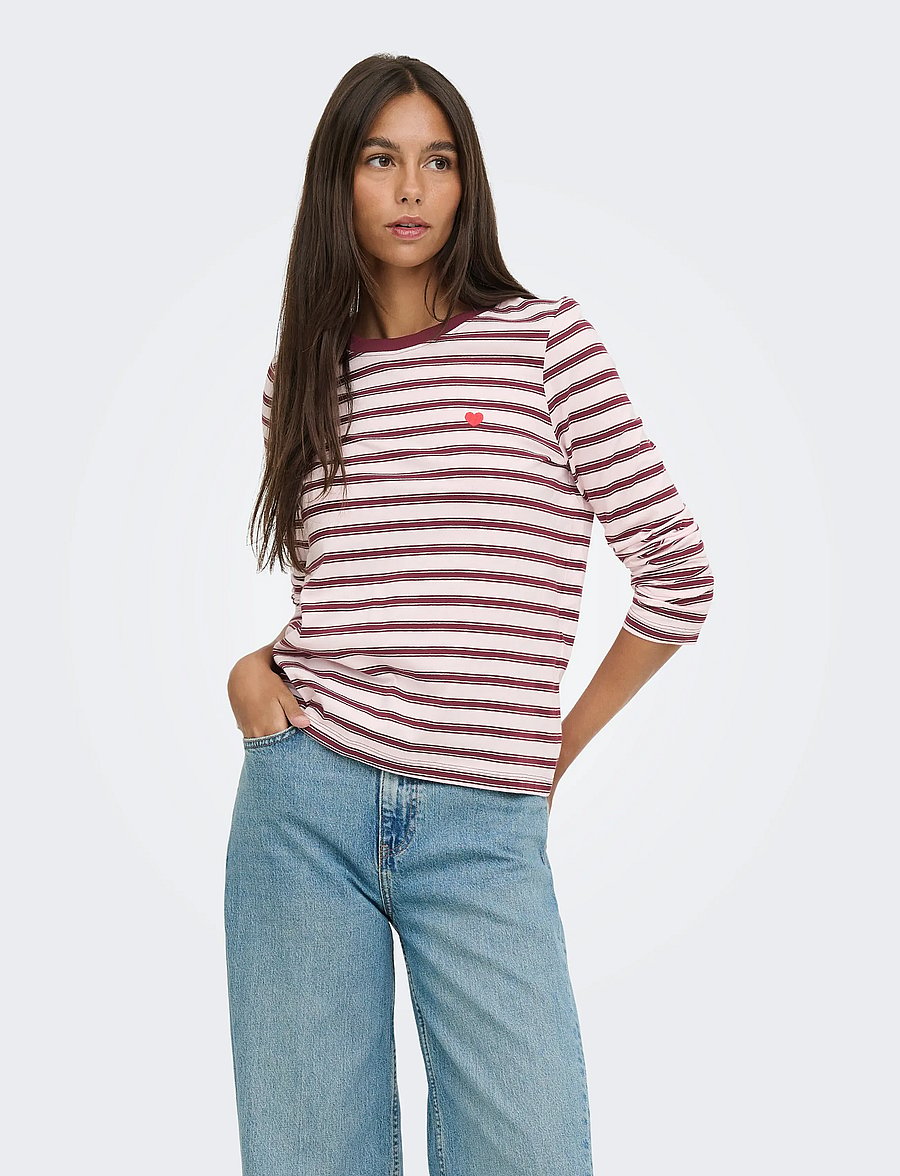JDY - JDYPISA L/S PRINT TOP JRS NOOS - långärmade toppar - chalk pink - 0