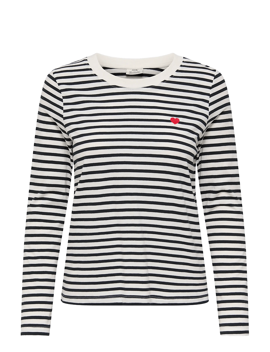 JDY - JDYPISA L/S PRINT TOP JRS NOOS - langärmlige tops - cloud dancer - 1