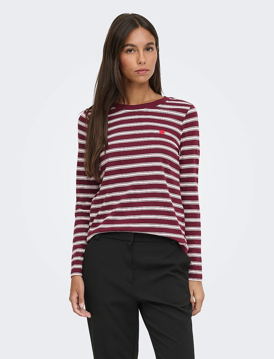 JDY - JDYPISA L/S PRINT TOP JRS NOOS - windsor wine - 0