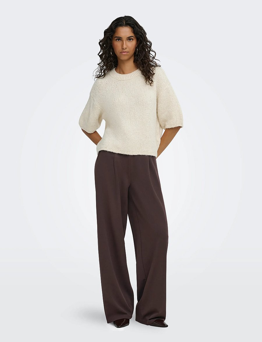 JDY - JDYGEGGO LIFE BELT PANT JRS NOOS - leveälahkeiset housut - chocolate torte - 4