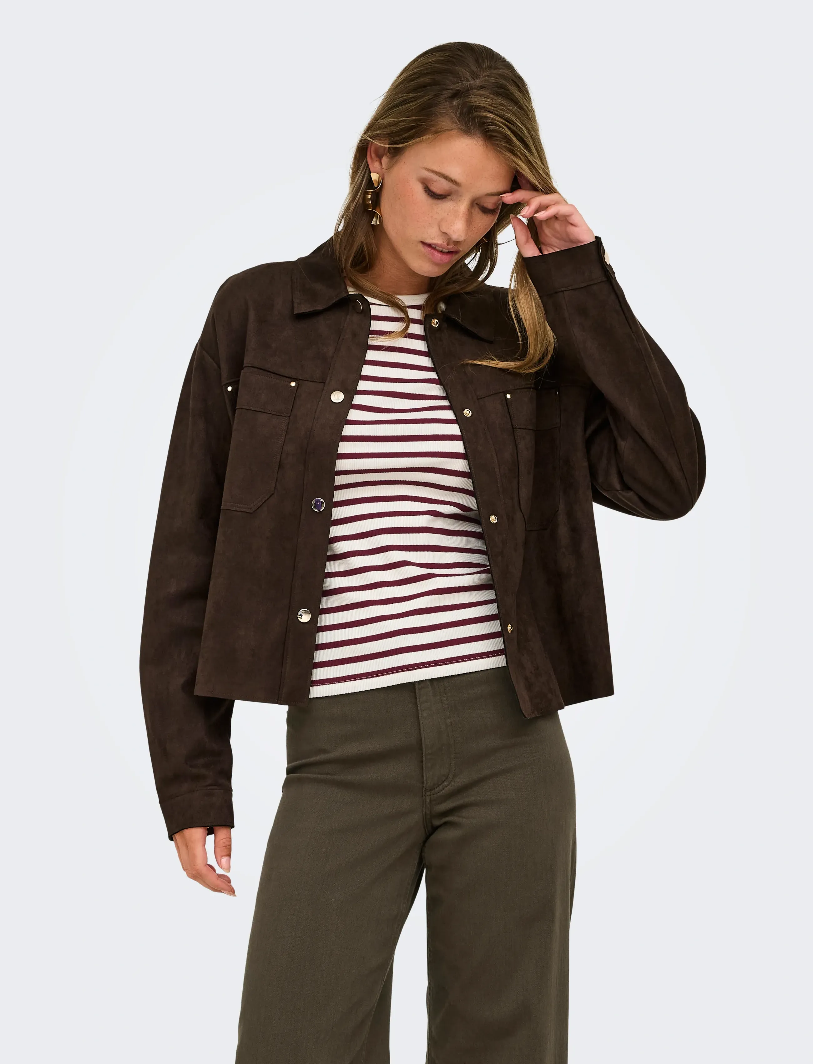 JDY JDYJULLE L/S FAKE SUEDE SHIRT JRS NOOS - Skjorter - COFFEE BEAN / brown