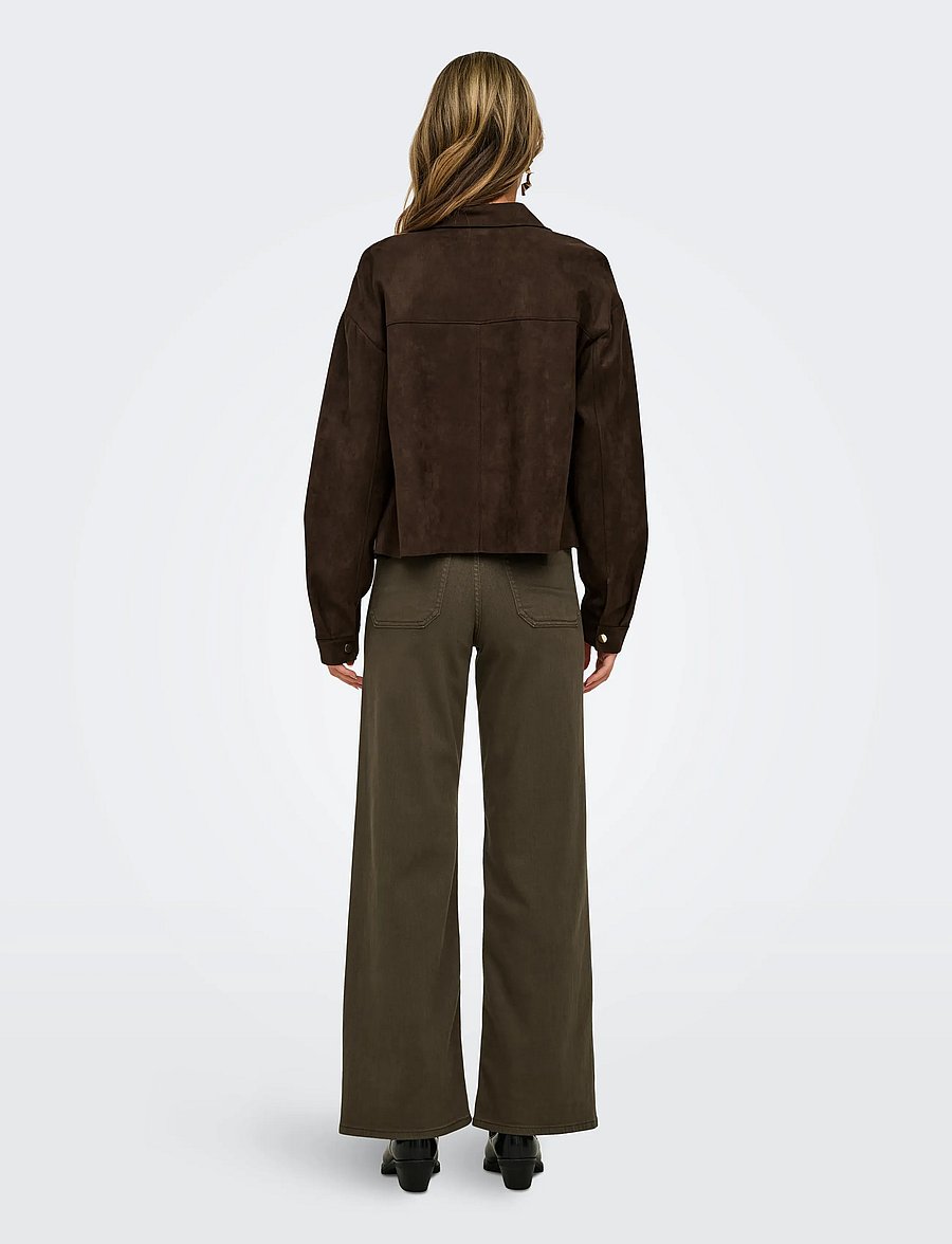 JDY - JDYJULLE L/S FAKE SUEDE SHIRT JRS NOOS - coffee bean - 3