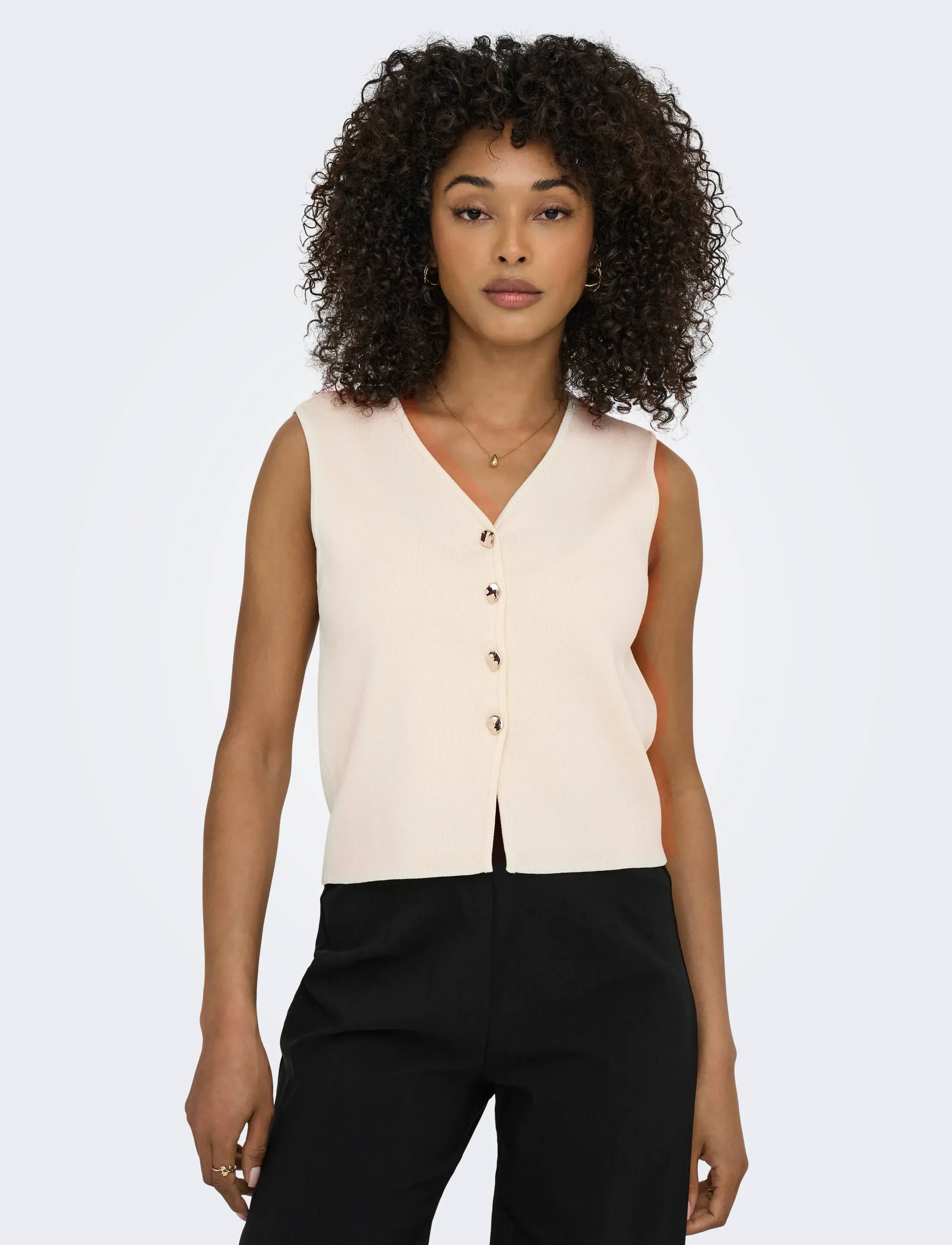 JDY - JDYASTRA S/L VEST KNT - eggnog - 4