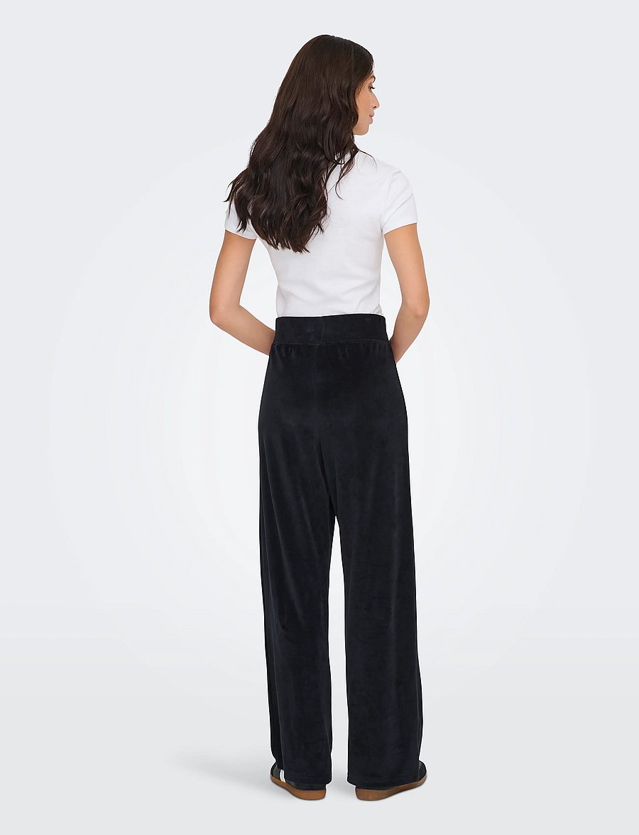JDY - JDYVIDA VELVET PANT JRS DIA - bukser med brede ben - black - 3