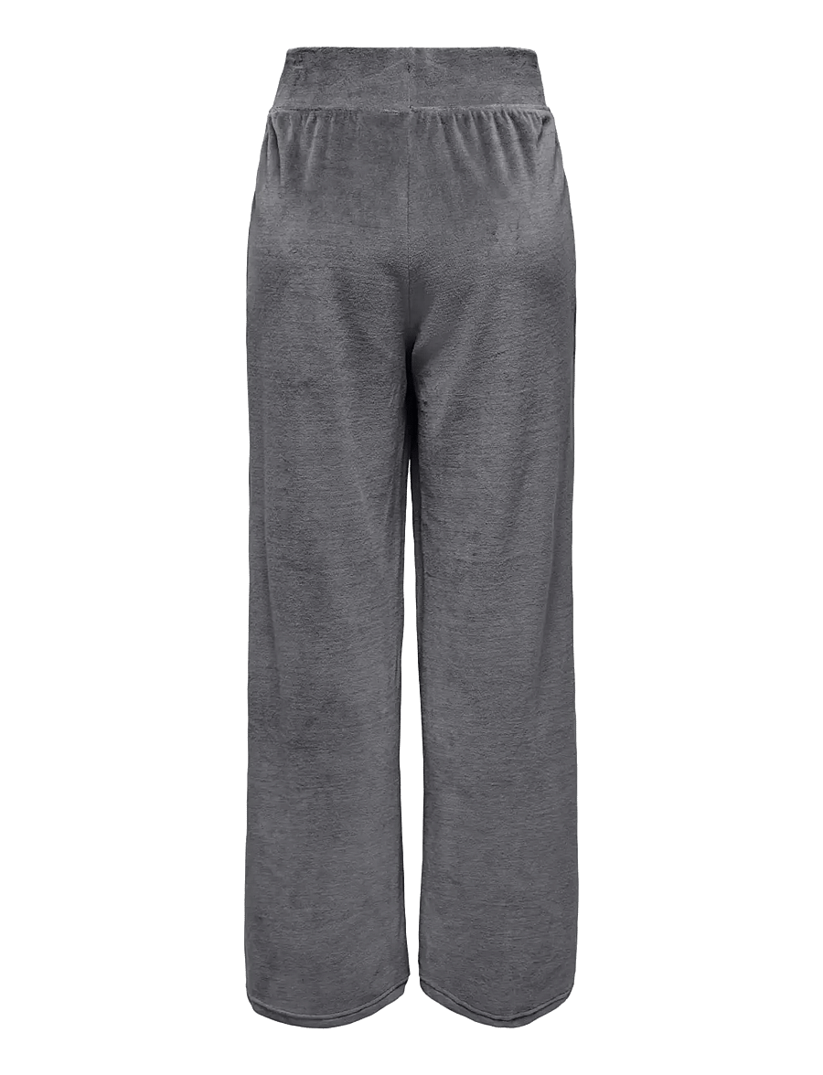 JDY - JDYVIDA VELVET PANT JRS DIA - hosen mit weitem bein - dark grey melange - 1