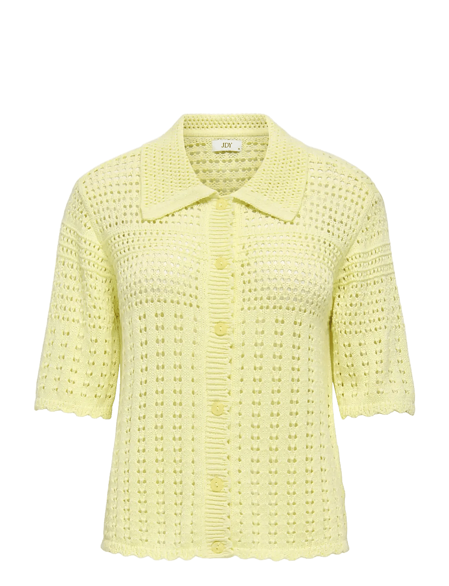 JDY - JDYROBIN 2/4 COLLAR CARDIGAN KNT NOOS - strickjacken - double cream - 1