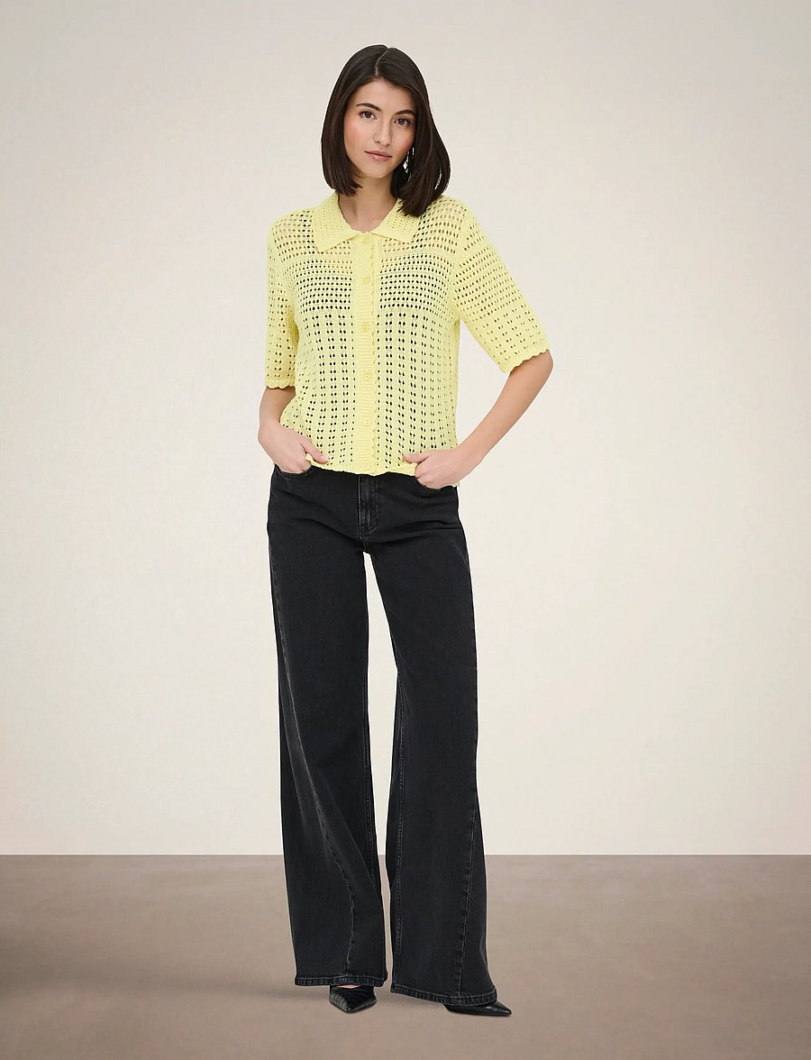 JDY - JDYROBIN 2/4 COLLAR CARDIGAN KNT NOOS - strickjacken - double cream - 4