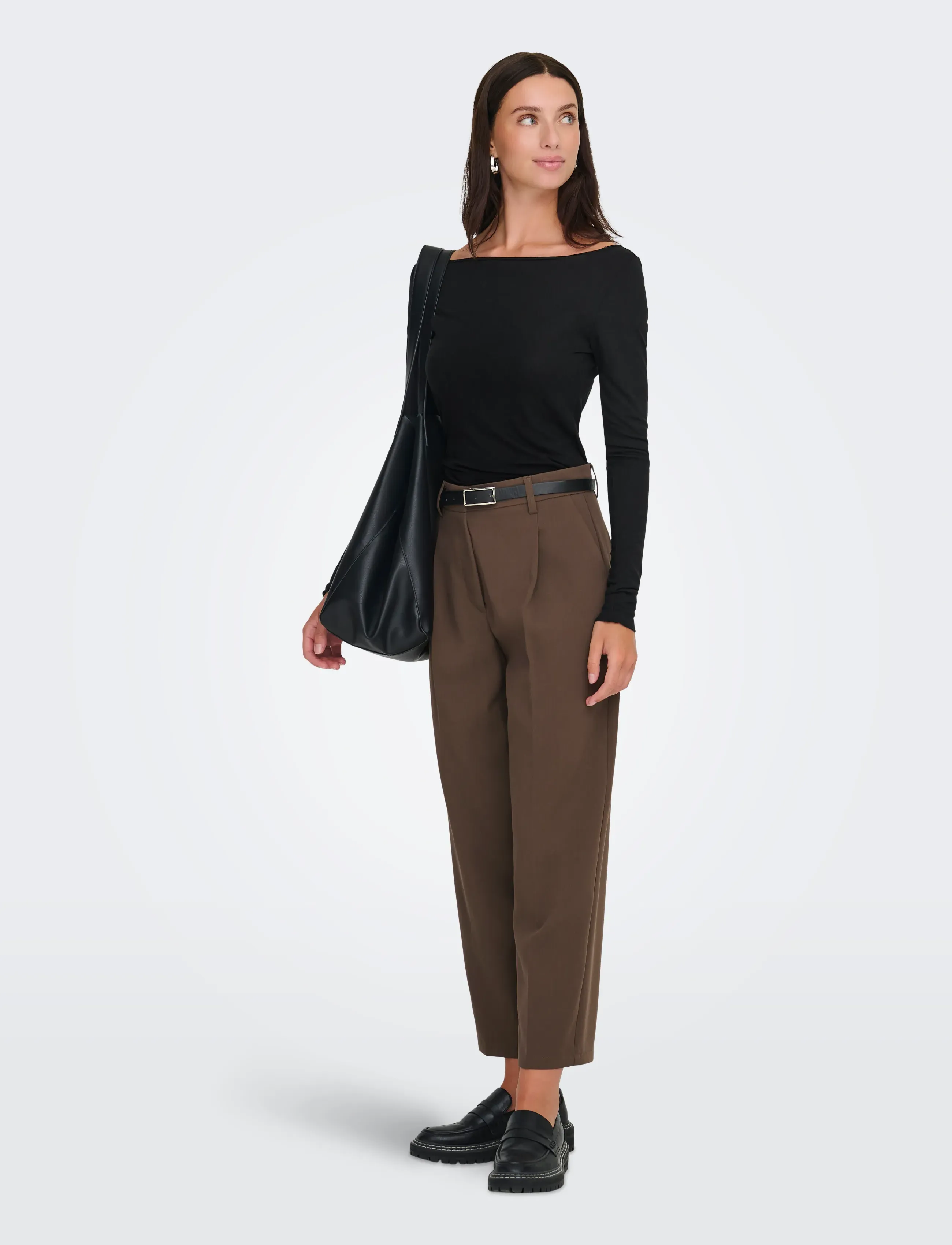 JDY JDYSUMA WOOLBLEND L/S BOATNECK TOP JRS - T-shirts & Toppe - BLACK / black