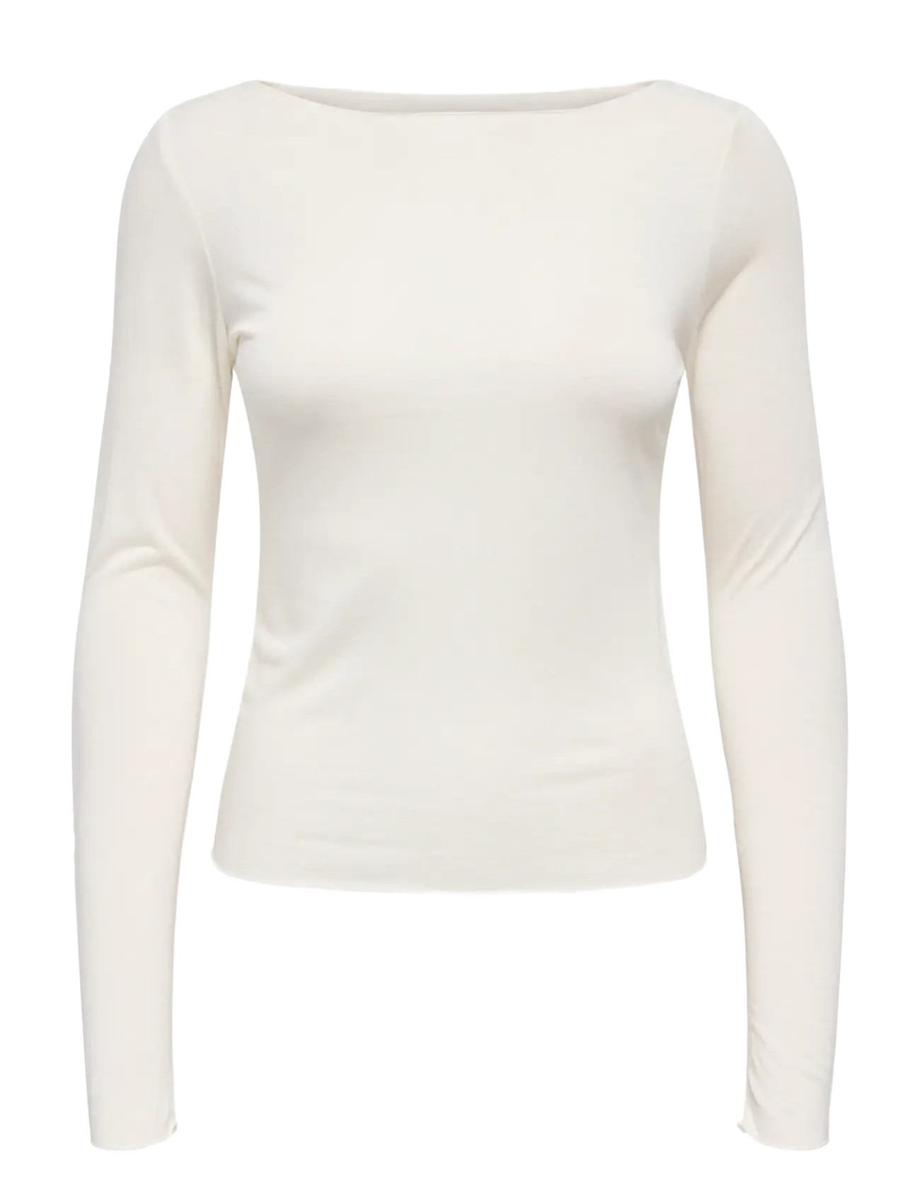 JDY JDYSUMA WOOLBLEND L/S BOATNECK TOP JRS - Stickat - CLOUD DANCER / cream