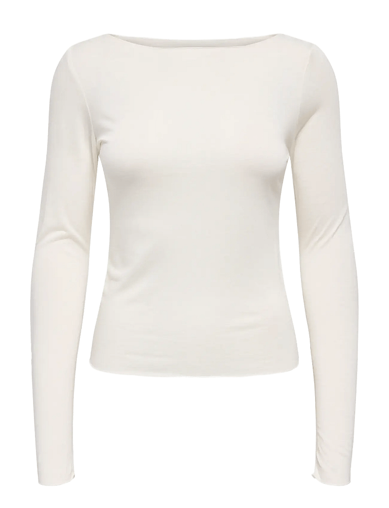 JDY - JDYSUMA WOOLBLEND L/S BOATNECK TOP JRS - stickade tröjor - cloud dancer - 1