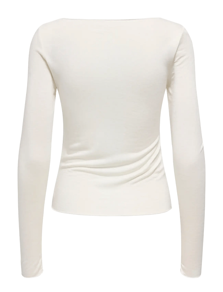 JDY - JDYSUMA WOOLBLEND L/S BOATNECK TOP JRS - peysur - cloud dancer - 2