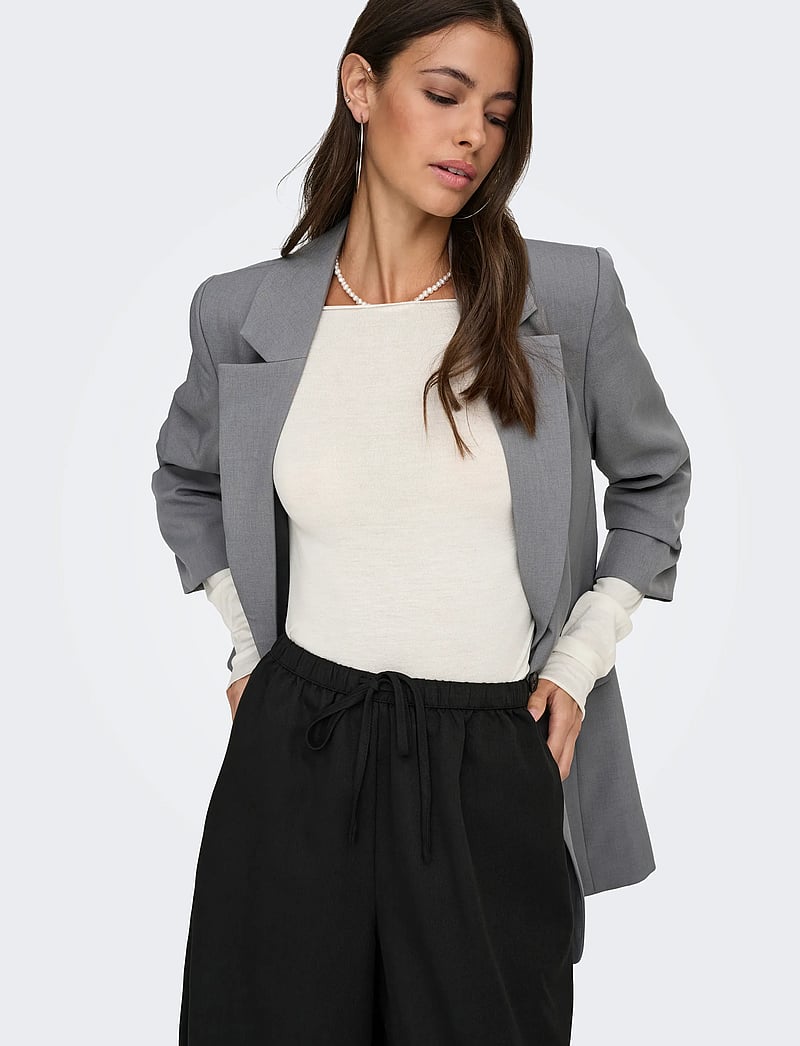 JDY - JDYSUMA WOOLBLEND L/S BOATNECK TOP JRS - stickade tröjor - cloud dancer - 5