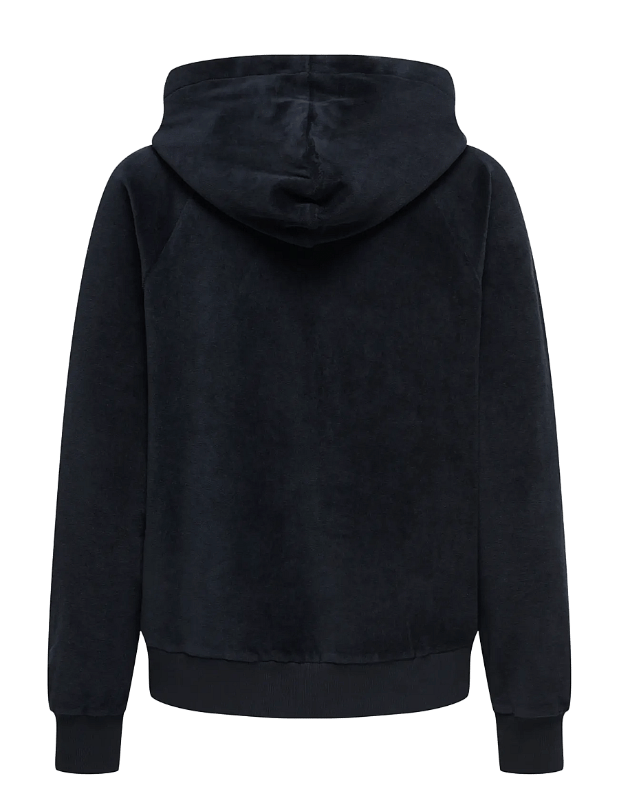 JDY - JDYVIDA L/S VELVET HOODIE TOP JRS DIA - kapuzenpullover - black - 2