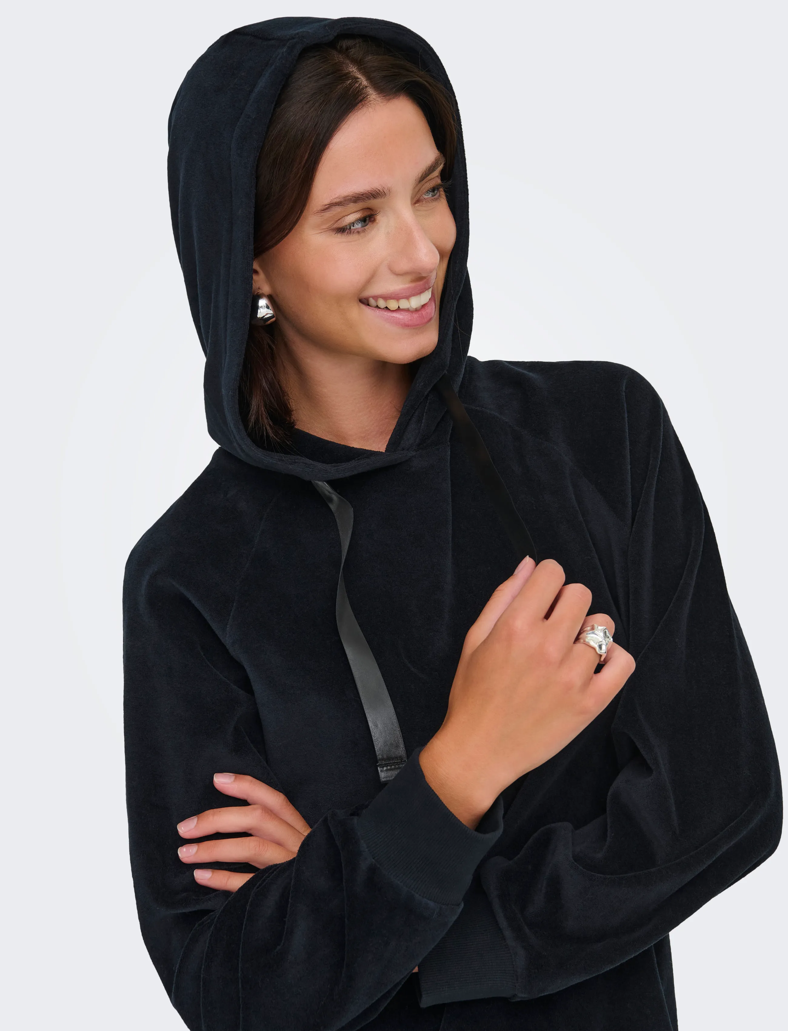 JDY Jdyvida L/S Velvet Hoodie Top Jrs Dia dam – bild 6