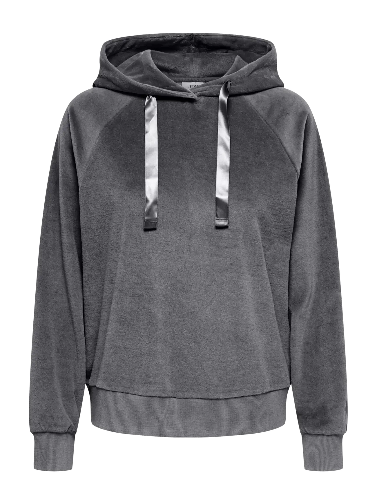 JDY JDYVIDA L/S VELVET HOODIE TOP JRS DIA - Tøj - DARK GREY MELANGE / grey