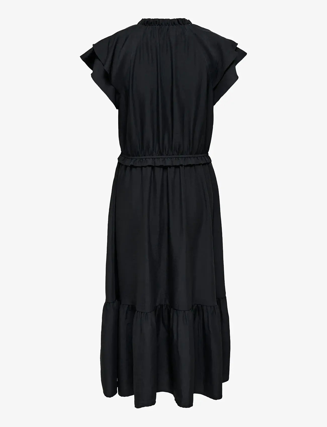 JDY - JDYTRAIN S/L FRILL MIDI DRESS WVN EXP - midi dresses - black - 1