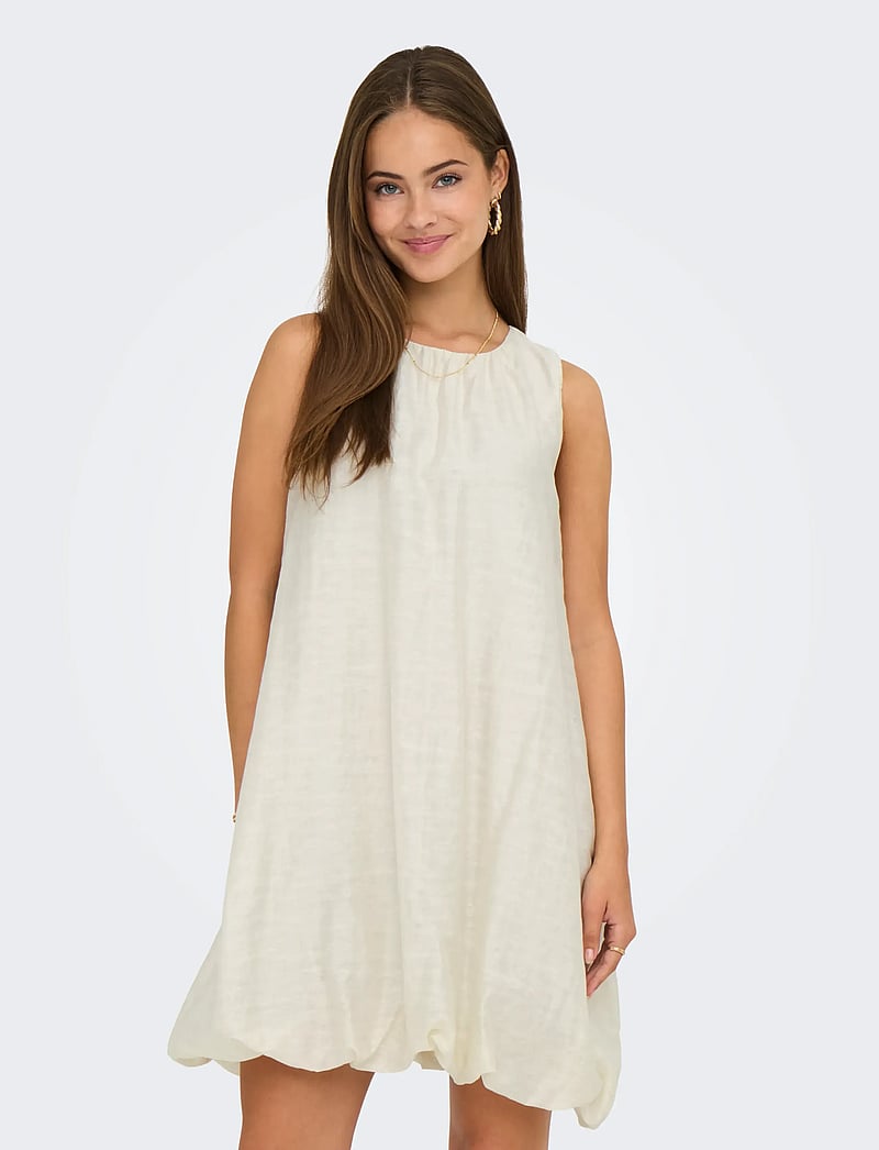 JDY - JDYLUCCA S/L BUBBLEHEM DRESS WVN EXP - kurze kleider - birch - 0