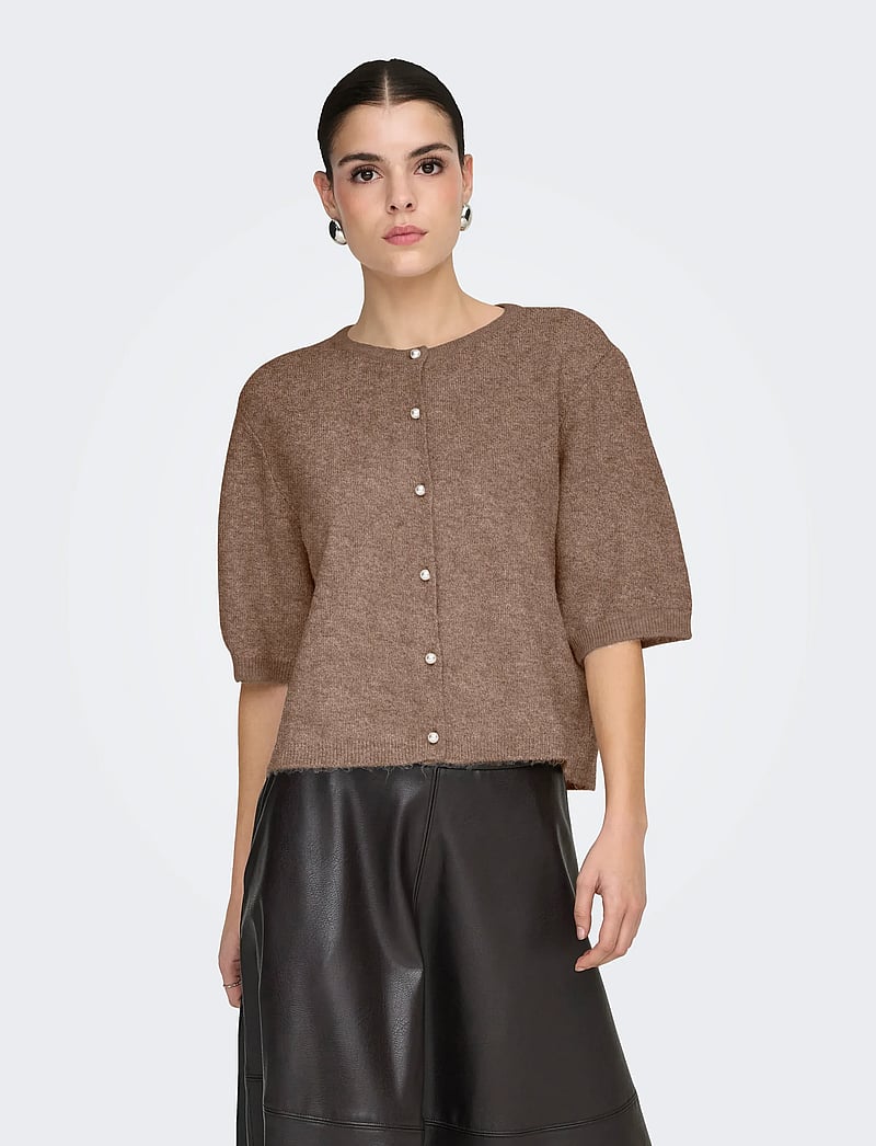 JDY - JDYRUE LIFE 2/4 PEARL CARDIGAN KNT NOOS - koftor - caribou - 0