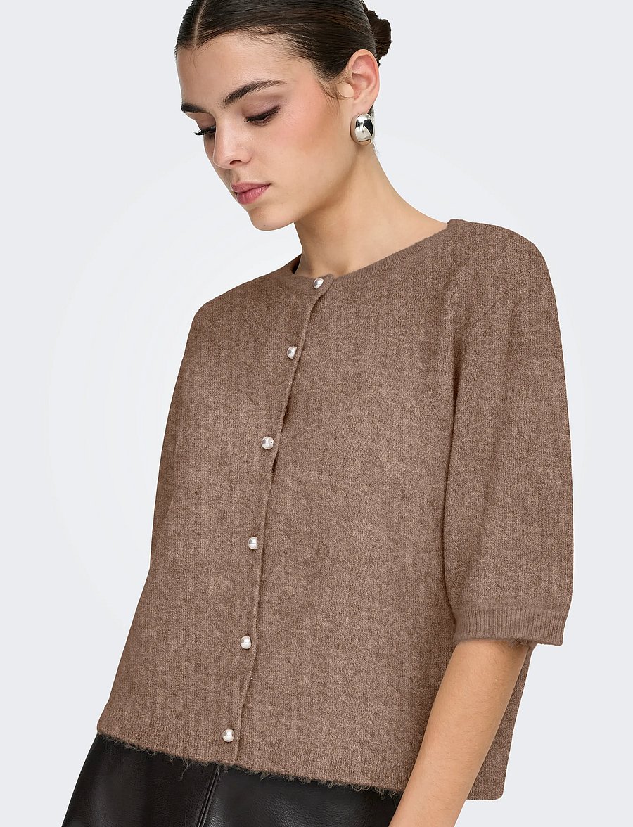 JDY - JDYRUE LIFE 2/4 PEARL CARDIGAN KNT NOOS - kardiganid - caribou - 4