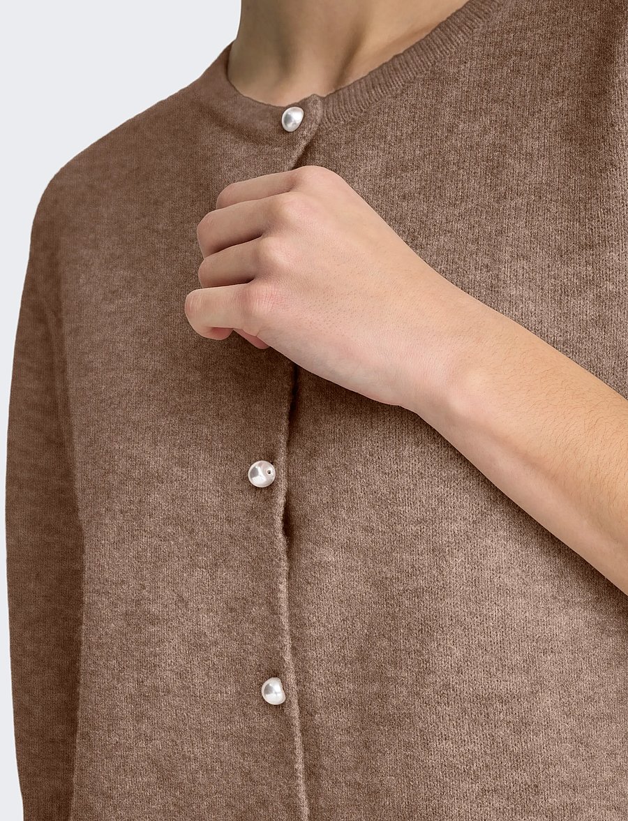 JDY - JDYRUE LIFE 2/4 PEARL CARDIGAN KNT NOOS - kardiganid - caribou - 5