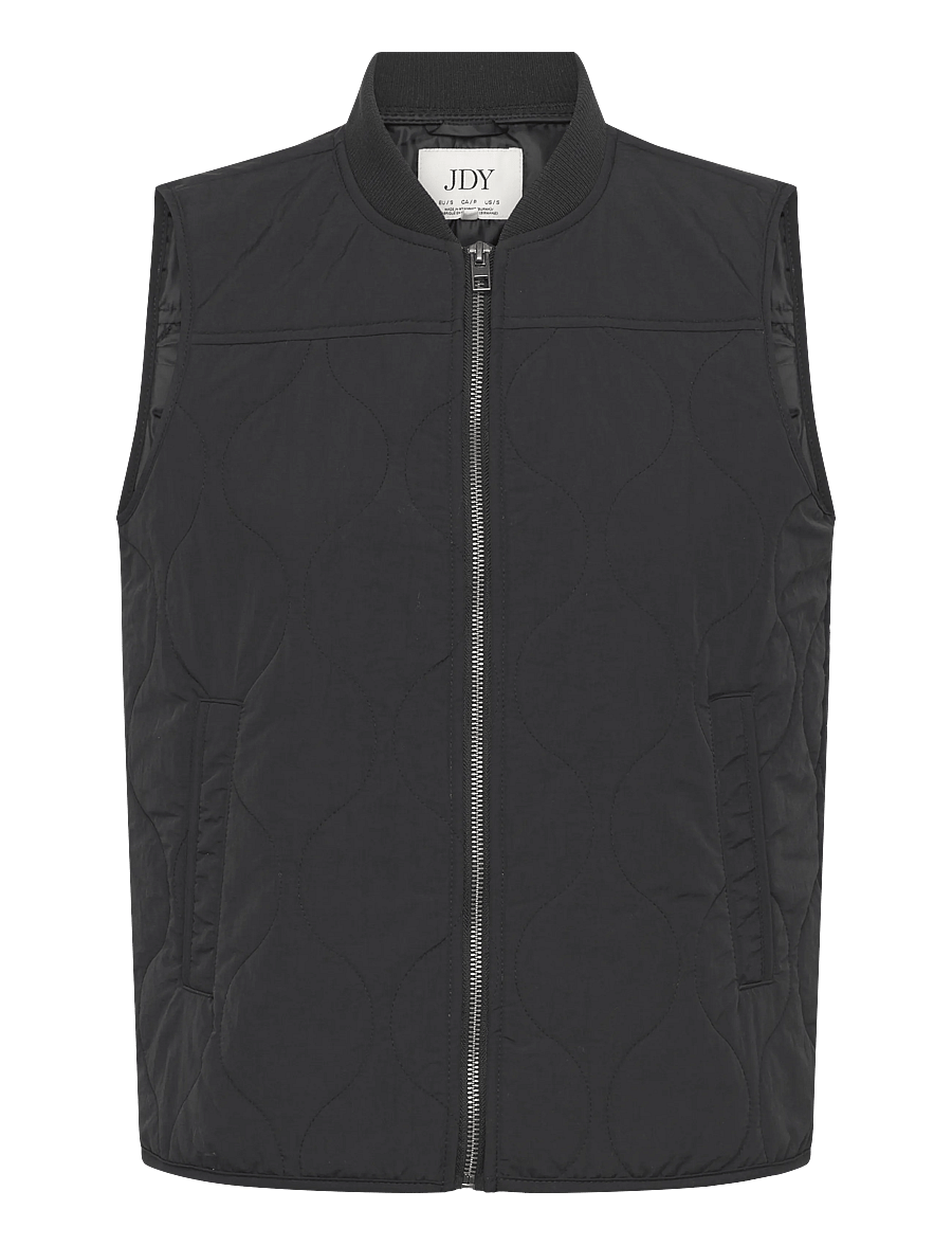 JDY - JDYRAYA QUILT SHORT WAISTCOAT OTW HAB - quiltade västar - black - 1