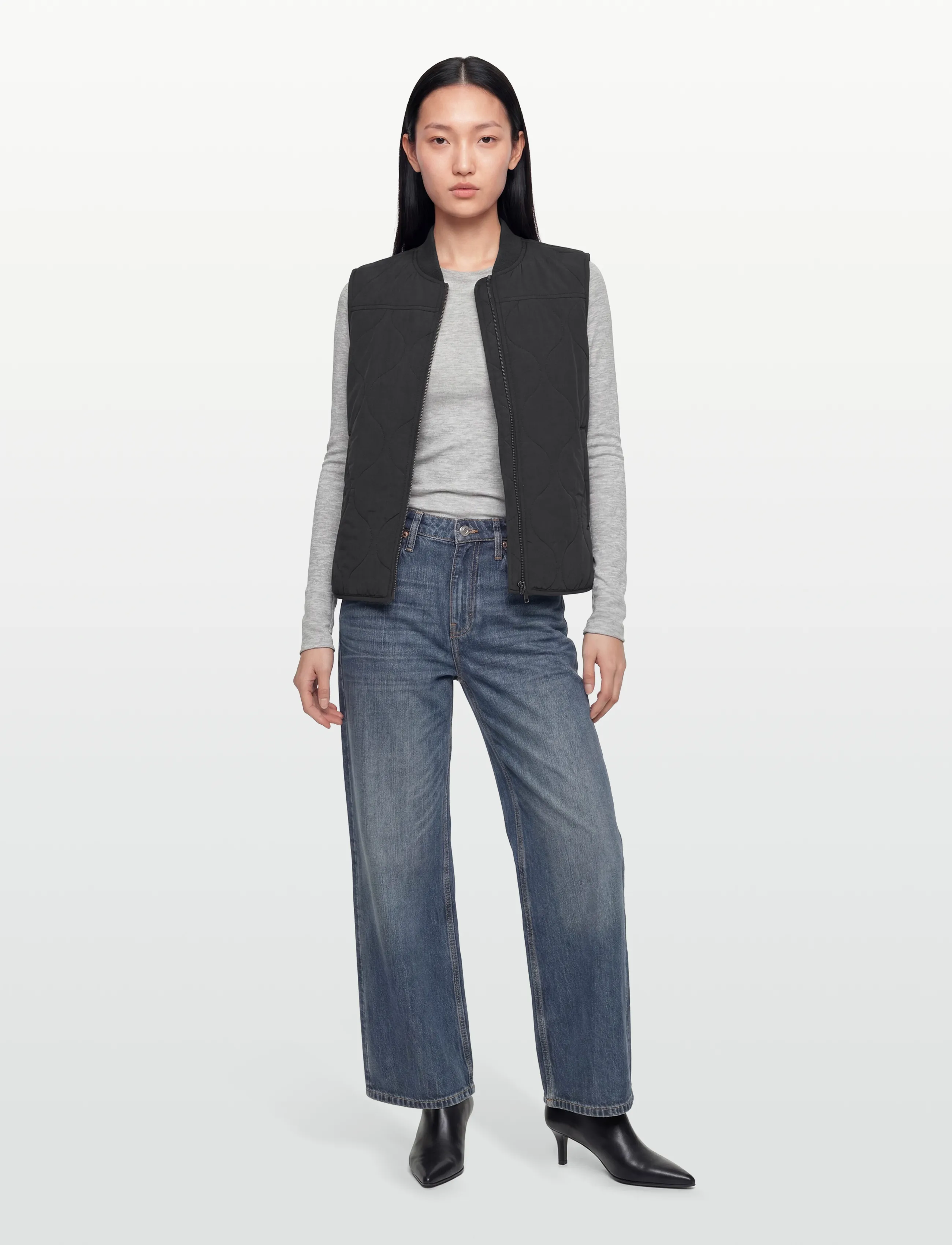 JDY raya Quilt Short Waistcoat Otw Hab, S, Westen, Grau - Quilted Frauen