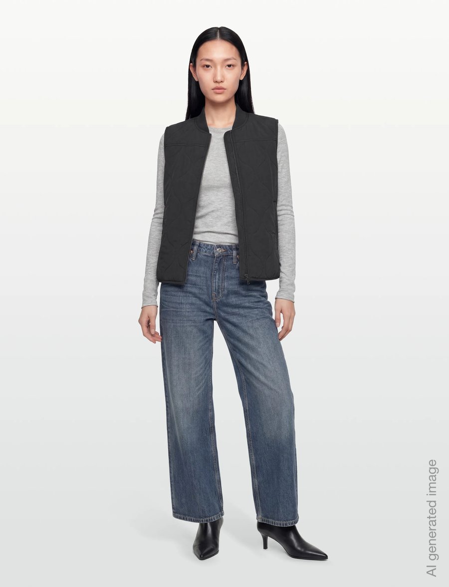 JDY - JDYRAYA QUILT SHORT WAISTCOAT OTW HAB - quiltade västar - black - 0