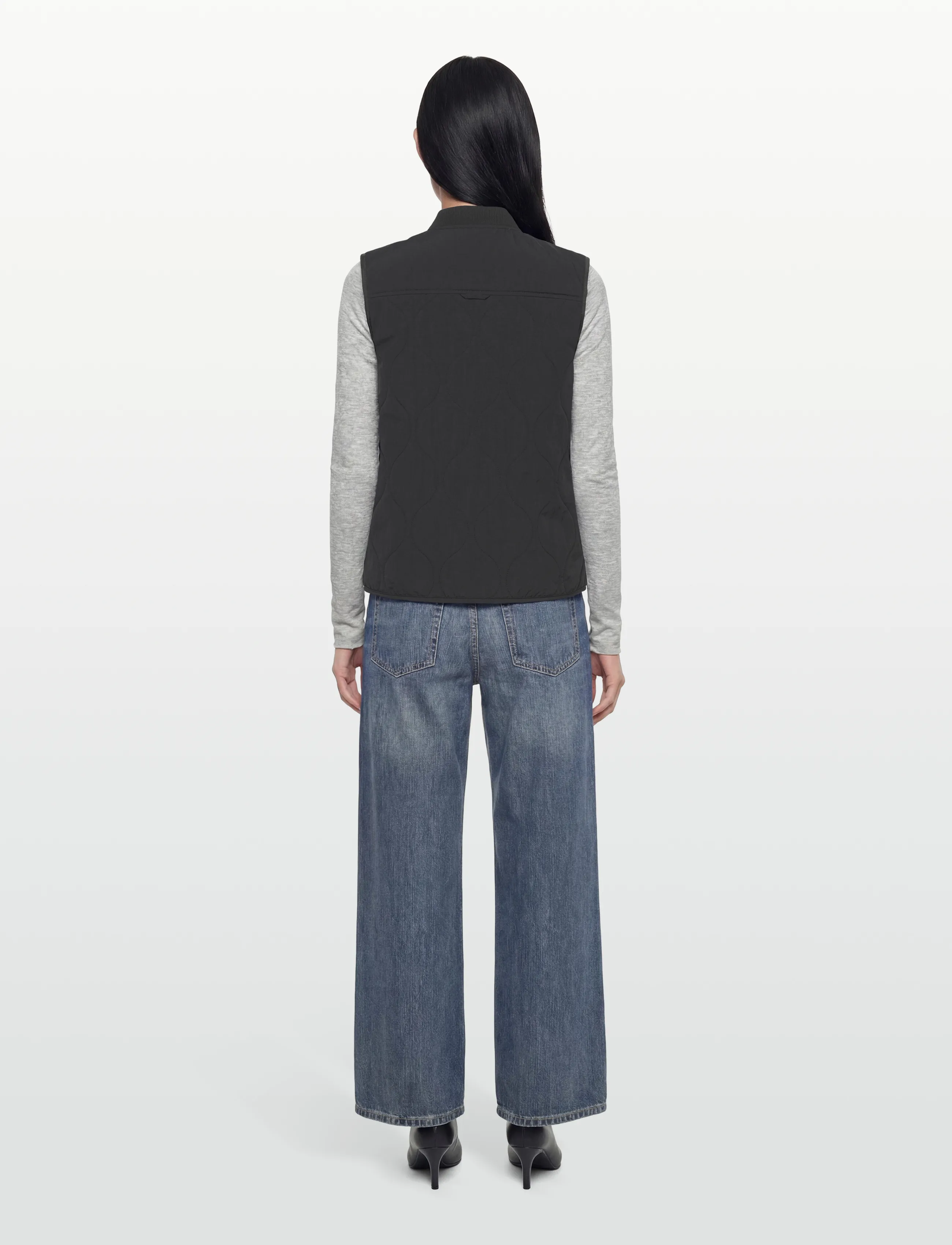 JDY - JDYRAYA QUILT SHORT WAISTCOAT OTW HAB - forårsjakker - black - 4