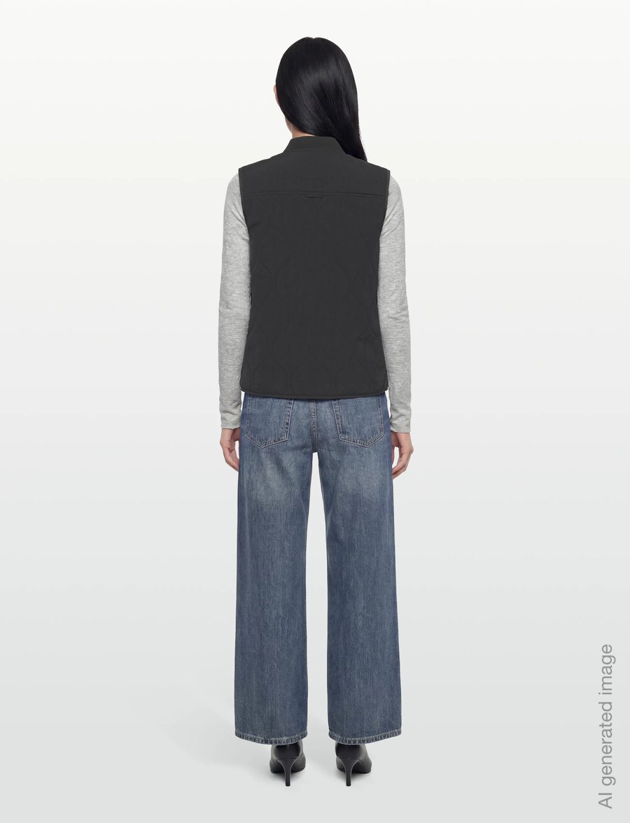 JDY - JDYRAYA QUILT SHORT WAISTCOAT OTW HAB - quiltade västar - black - 4