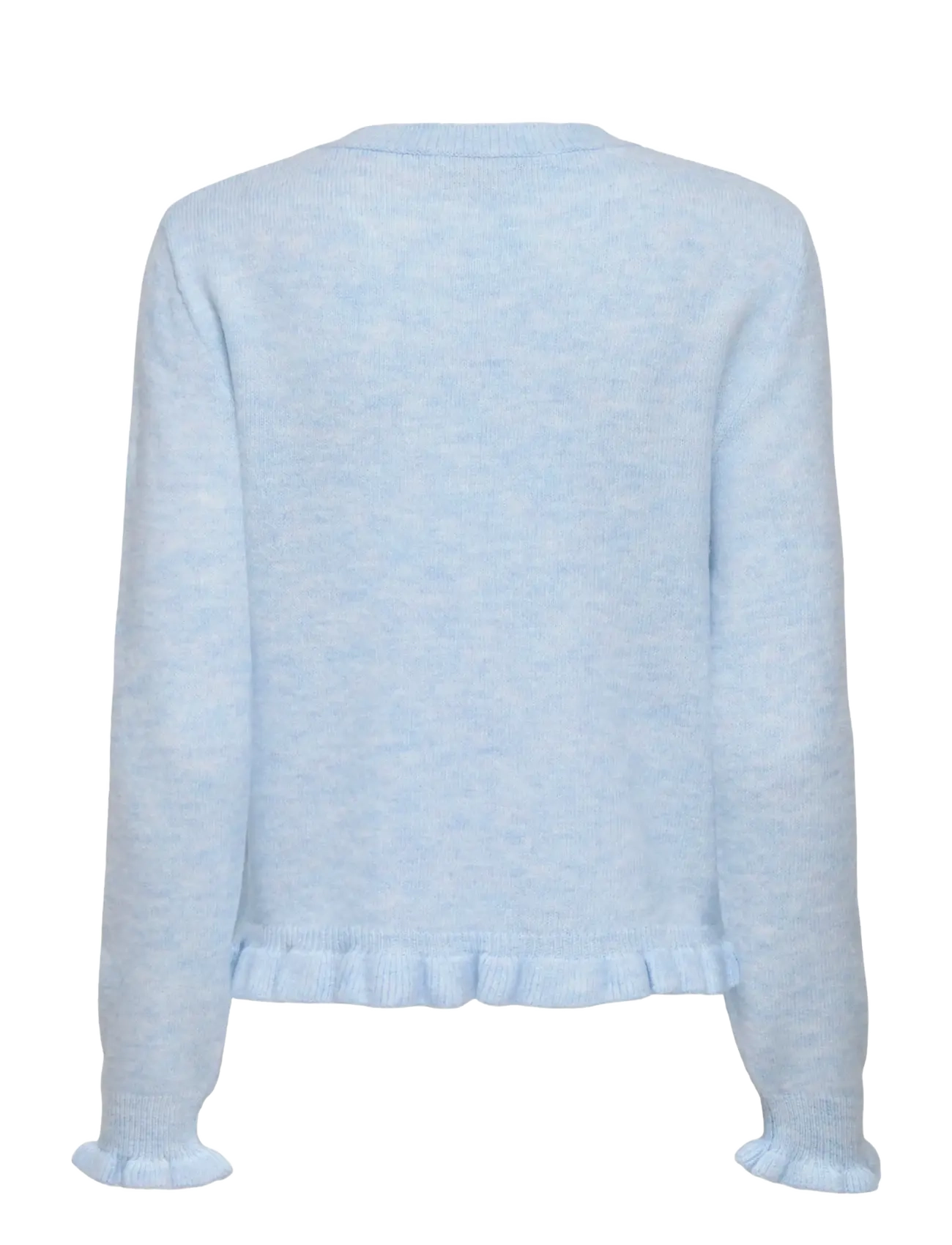 JDY - JDYLETTY L/S ON FRILL CARDIGAN KNT NOOS - gilets - cashmere blue - 2