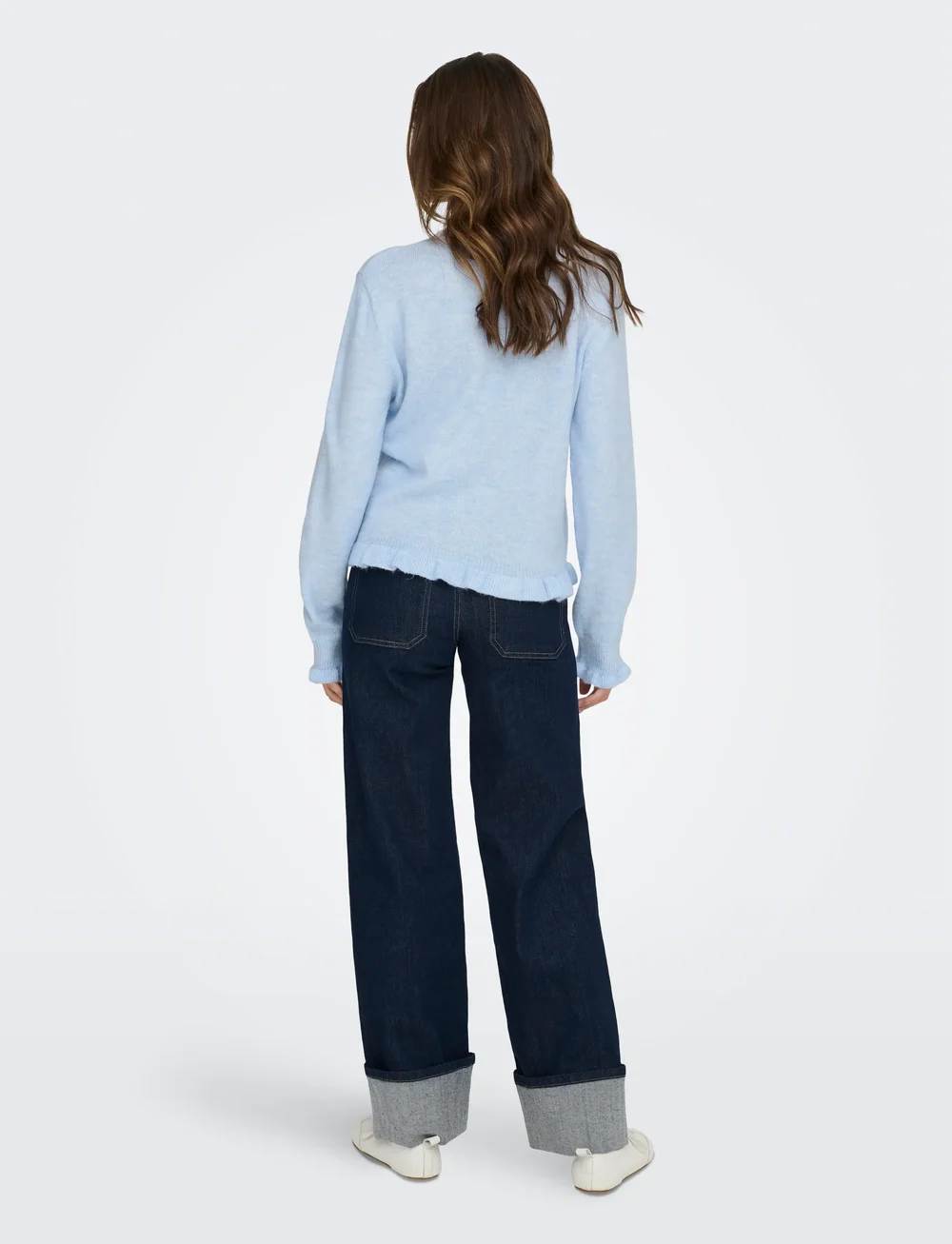 JDY - JDYLETTY L/S ON FRILL CARDIGAN KNT NOOS - kardiganid - cashmere blue - 3
