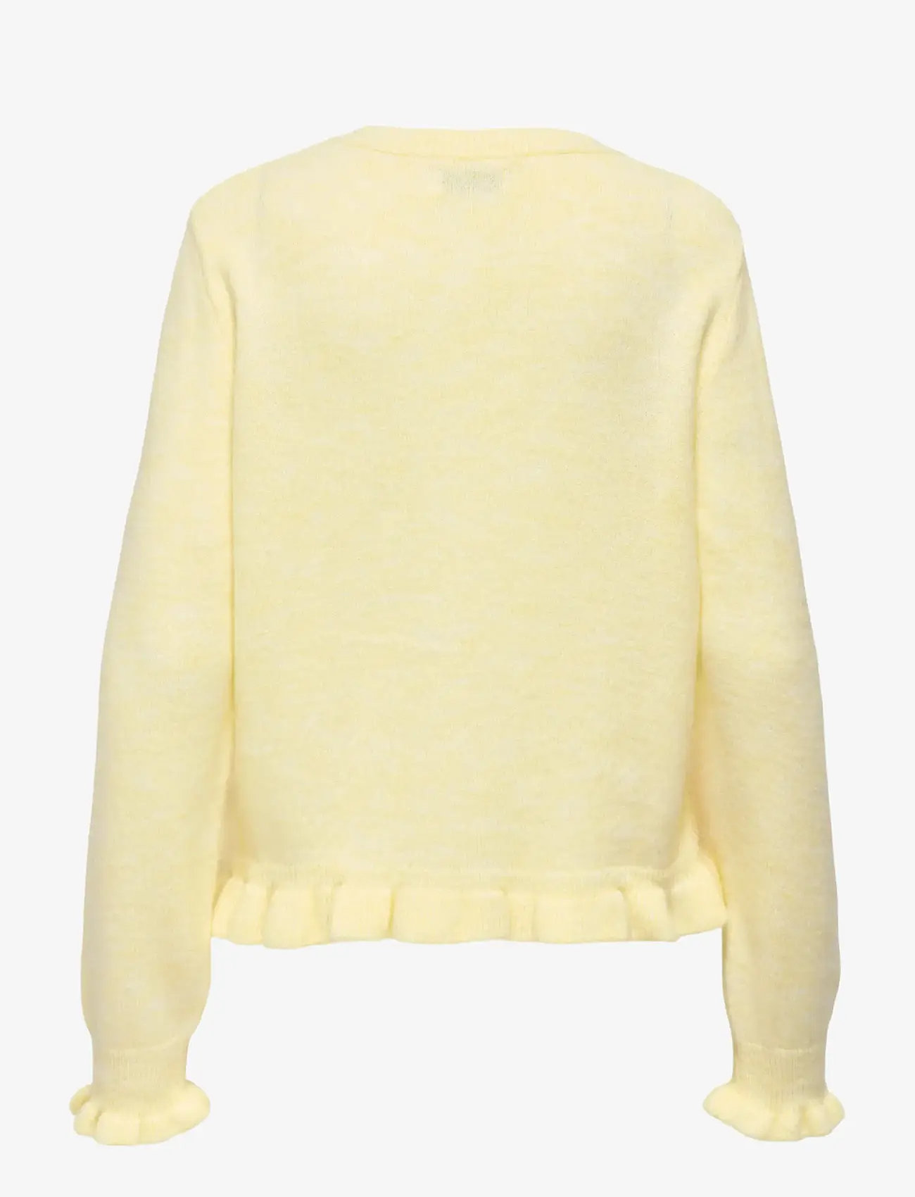 JDY - JDYLETTY L/S ON FRILL CARDIGAN KNT NOOS - autumn clothing - pastel yellow - 1
