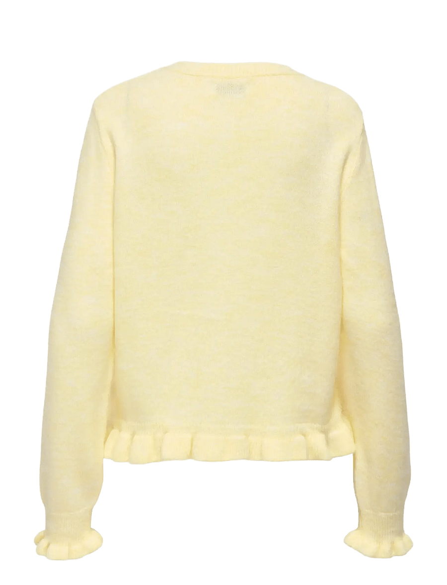 JDY - JDYLETTY L/S ON FRILL CARDIGAN KNT NOOS - gilets - pastel yellow - 2