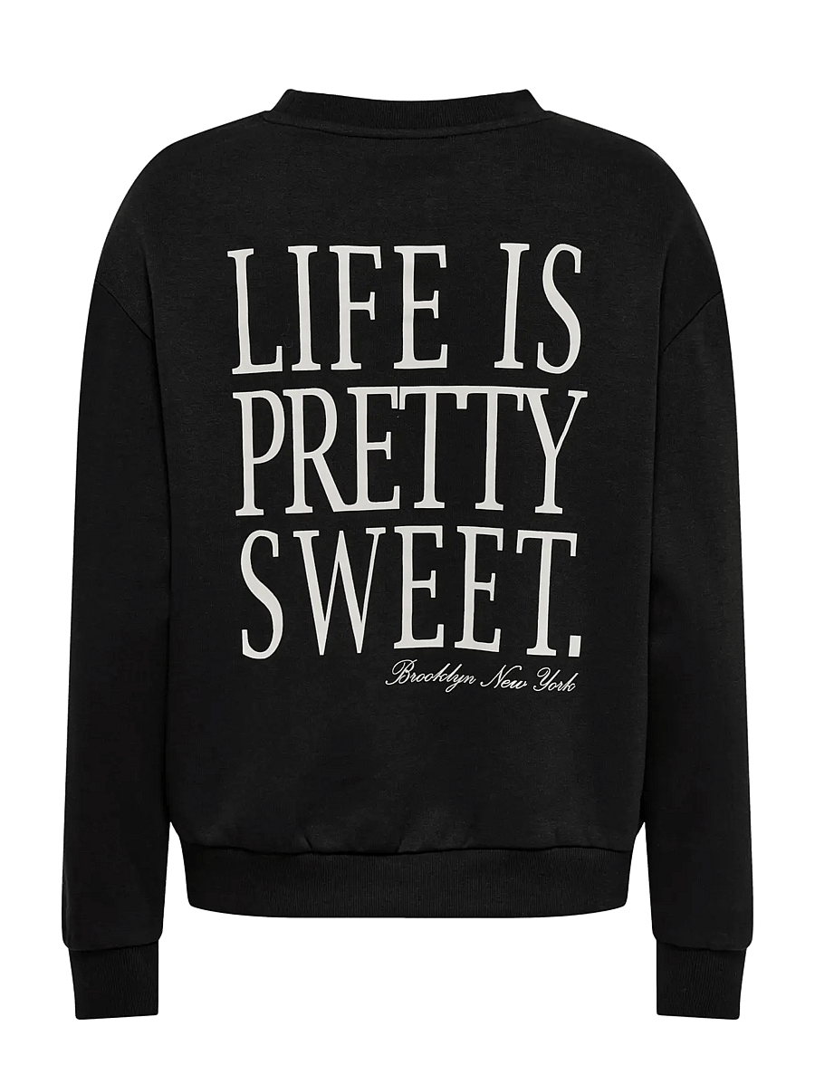 JDY - JDYNANNA LIFE L/S TEXT SWEAT JRS DIA - igapäevane stiil - black - 1