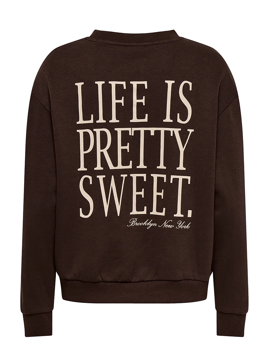 JDY - JDYNANNA LIFE L/S TEXT SWEAT JRS DIA - igapäevane stiil - coffee bean - 1