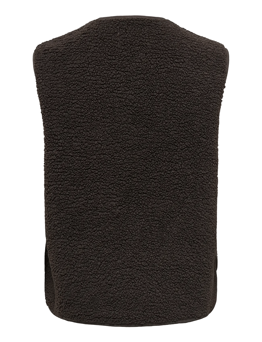 JDY - JDYSIMINA TEDDY WAISTCOAT OTW QIQ NOOS - fleece- och teddyvästar - chocolate torte - 2