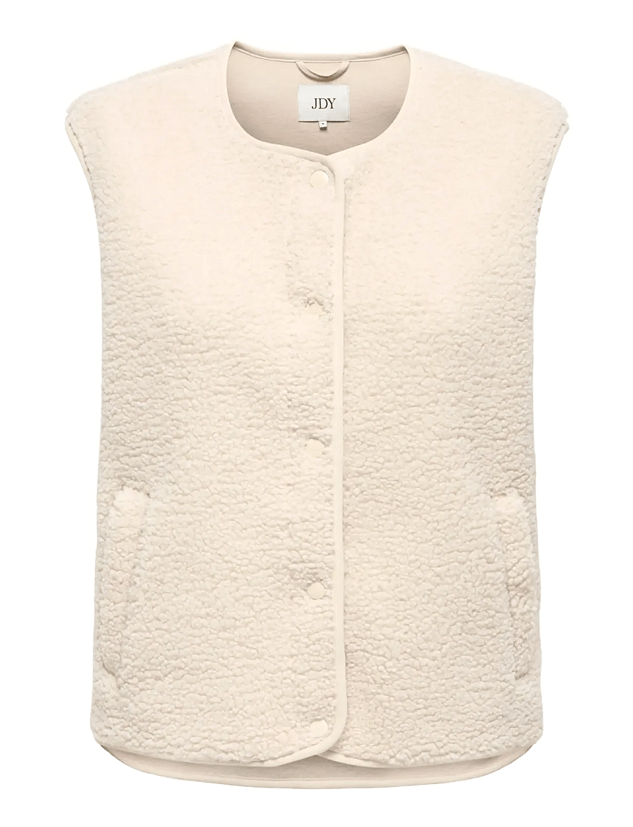JDY - JDYSIMINA TEDDY WAISTCOAT OTW QIQ NOOS - fleece- och teddyvästar - pumice stone - 1