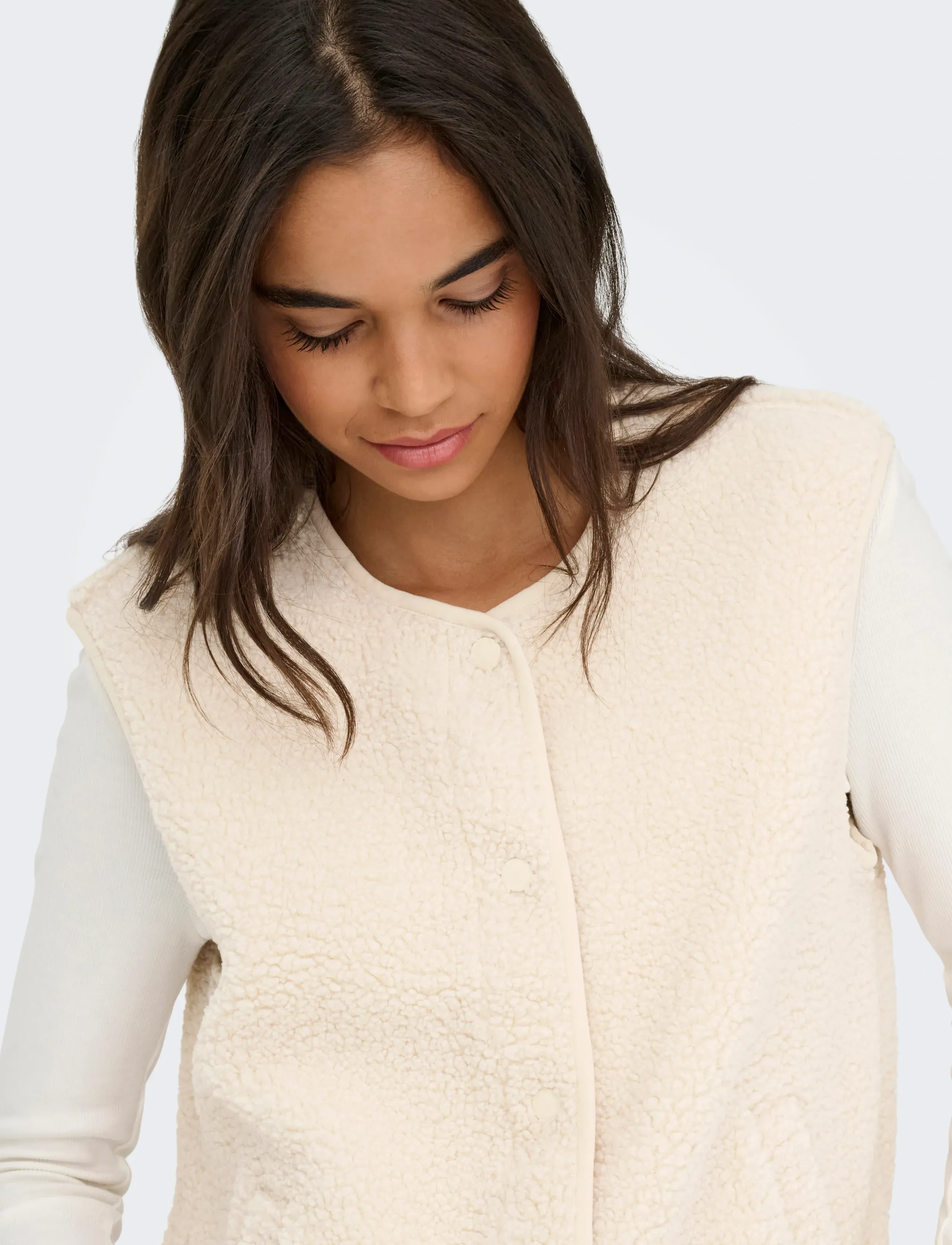 JDY - JDYSIMINA TEDDY WAISTCOAT OTW QIQ NOOS - pumice stone - 5