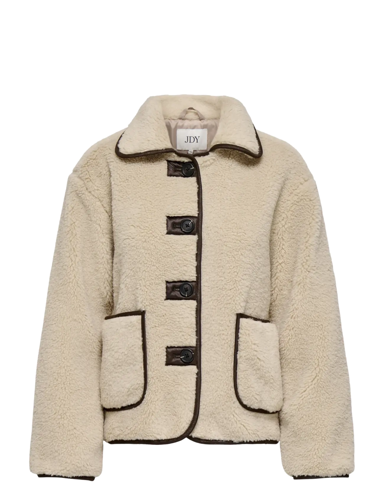 JDY - JDYNOELLA TEDDY JACKET OTW NOOS - kunstkarusnahk - cement - 1