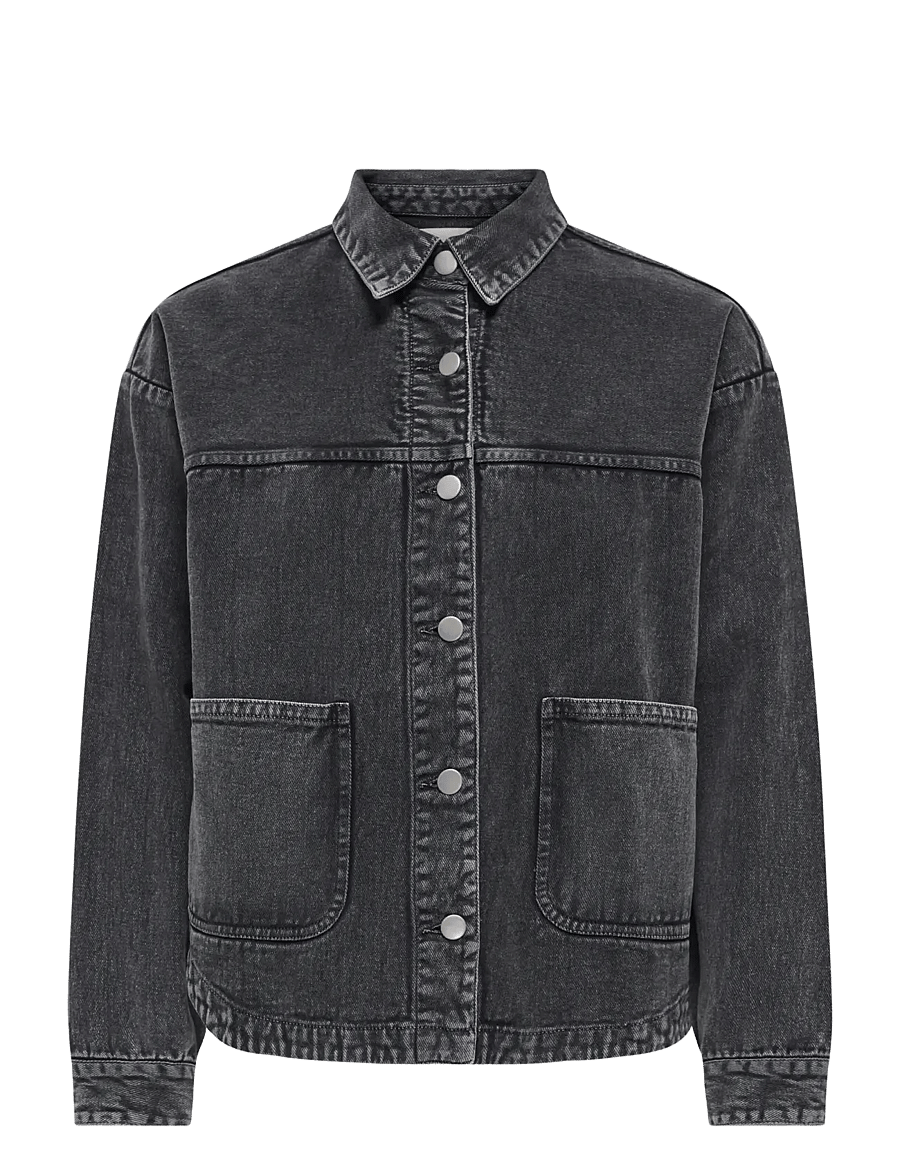 JDY - JDYNOMA L/S SHACKET WVN NOOS - forårsjakker - dark grey denim - 0