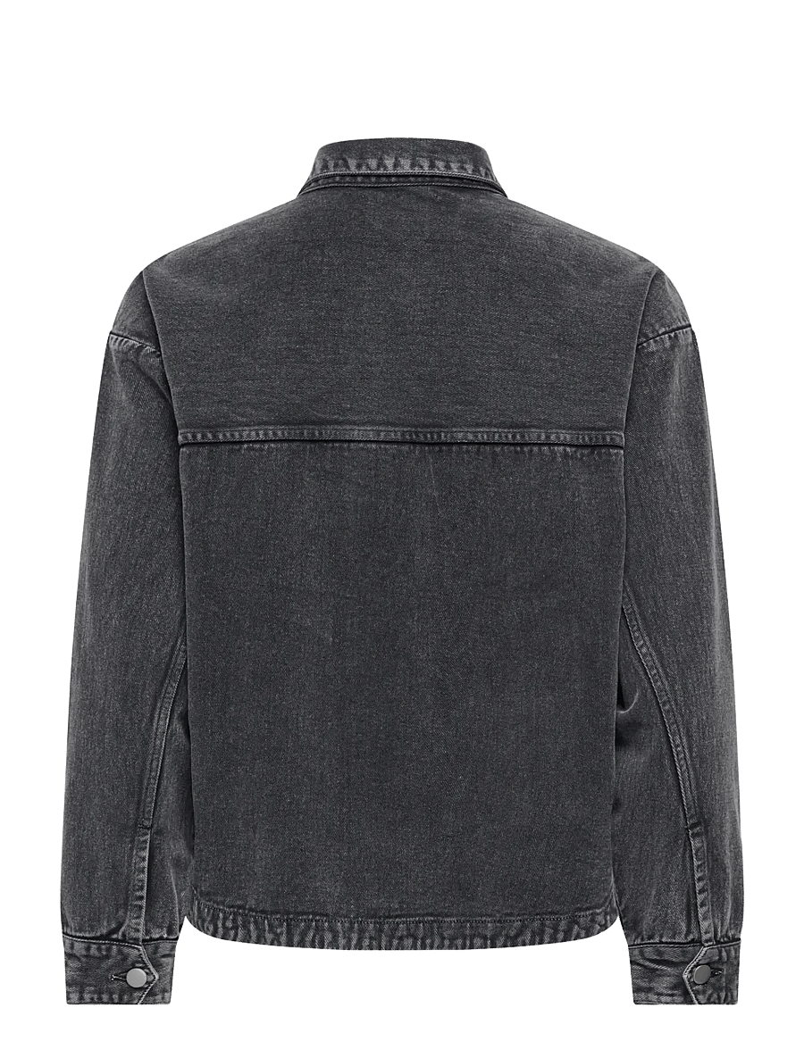 JDY - JDYNOMA L/S SHACKET WVN NOOS - vårjackor - dark grey denim - 1