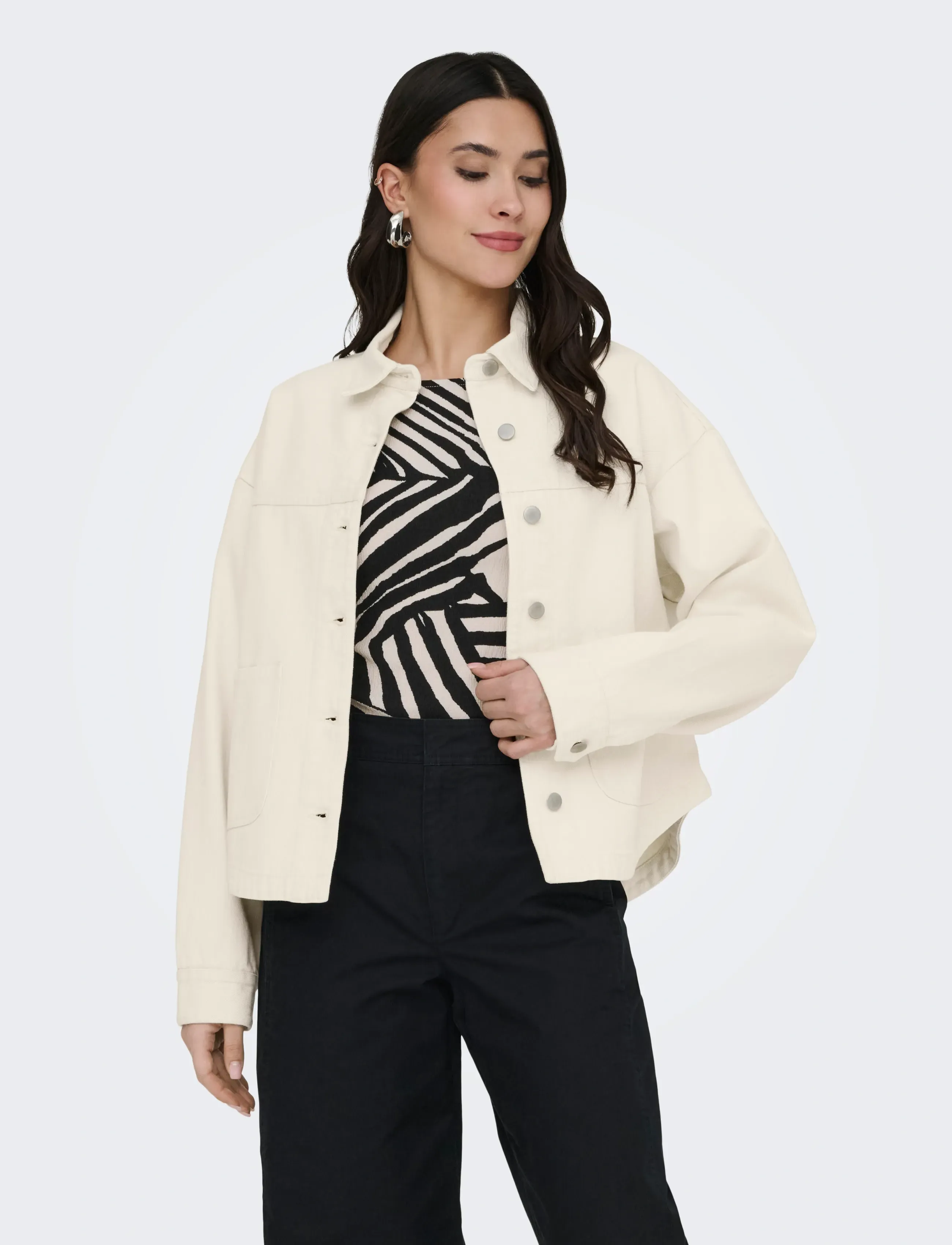 JDY JDYNOMA L/S SHACKET WVN NOOS - Transitional Layering - ECRU / cream