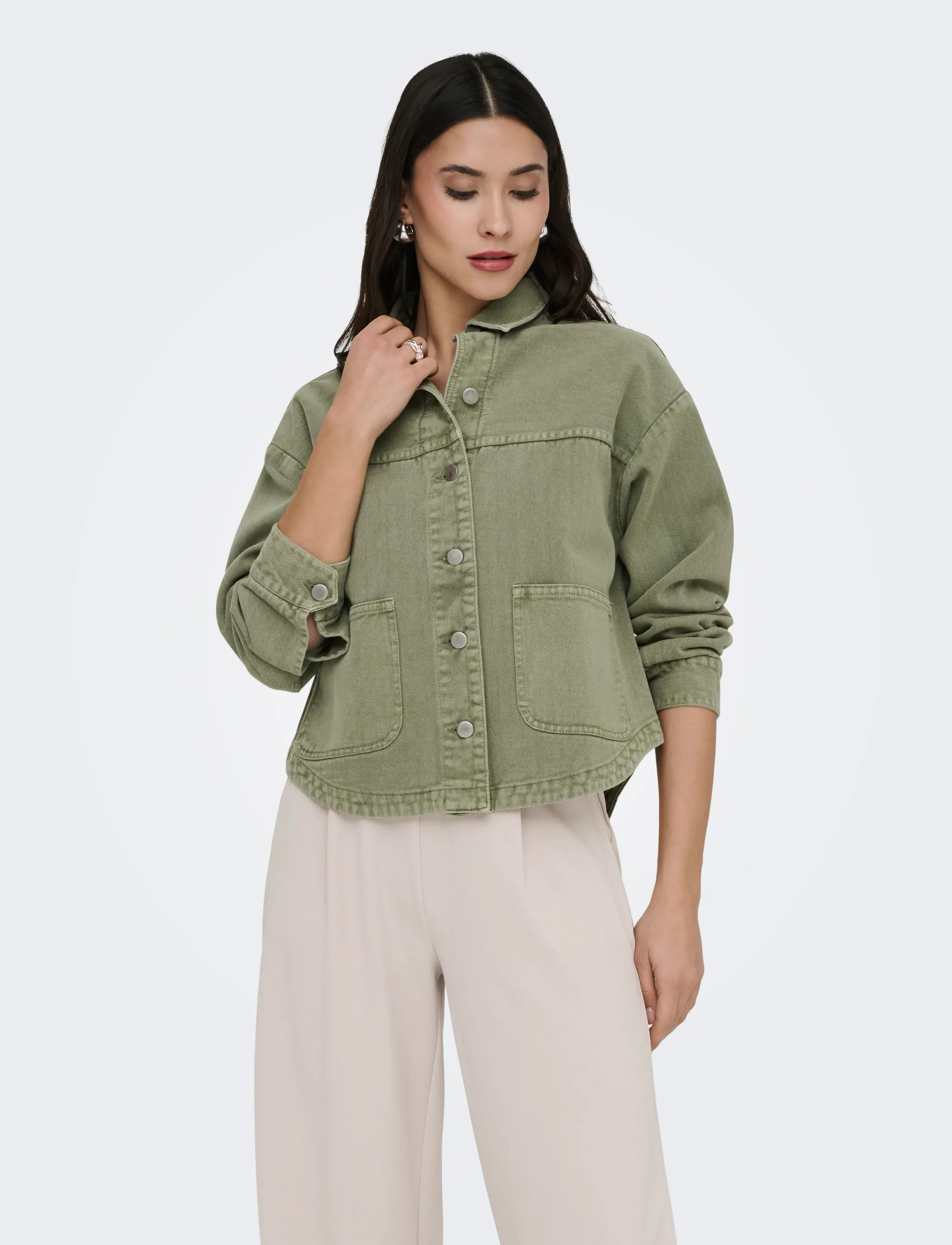 JDY JDYNOMA L/S SHACKET WVN NOOS - Kampagnen - KALAMATA / khaki/green